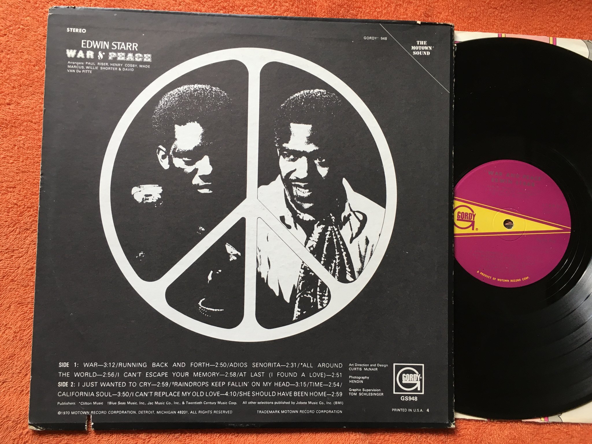 Omslagsbild för skivan EDWIN STARR war and peace LP -70 US GORDY GLPS 948