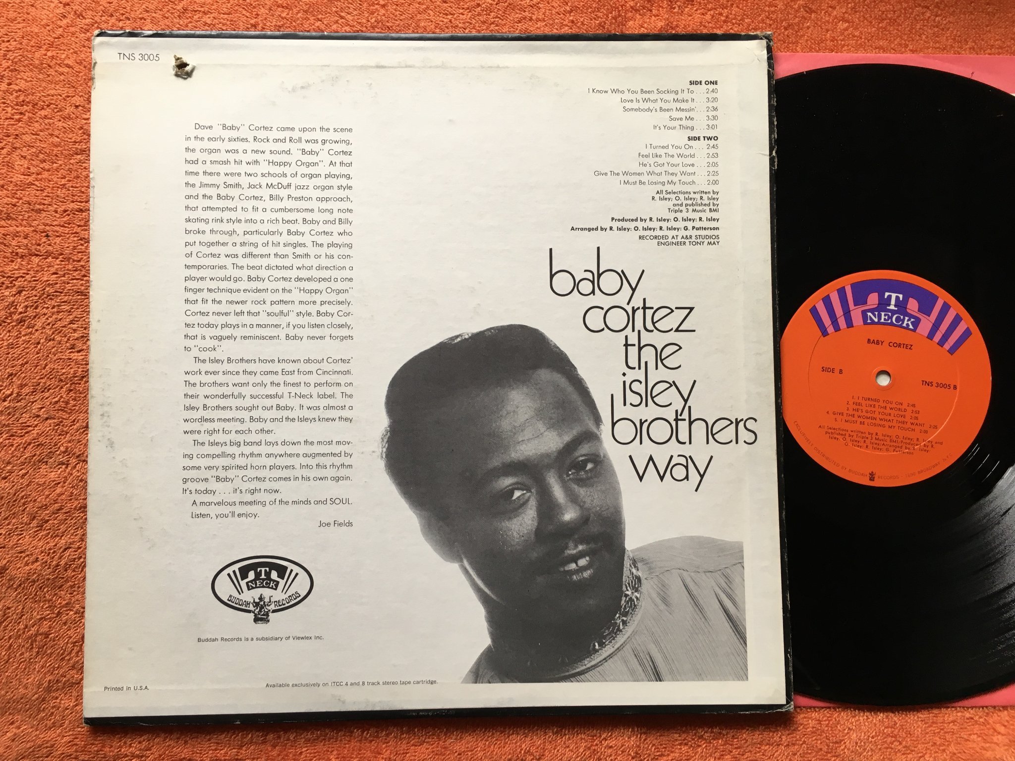Omslagsbild för skivan BABY ORTEZ the Isley Brothers way LP US T-NECK TNS 3005 