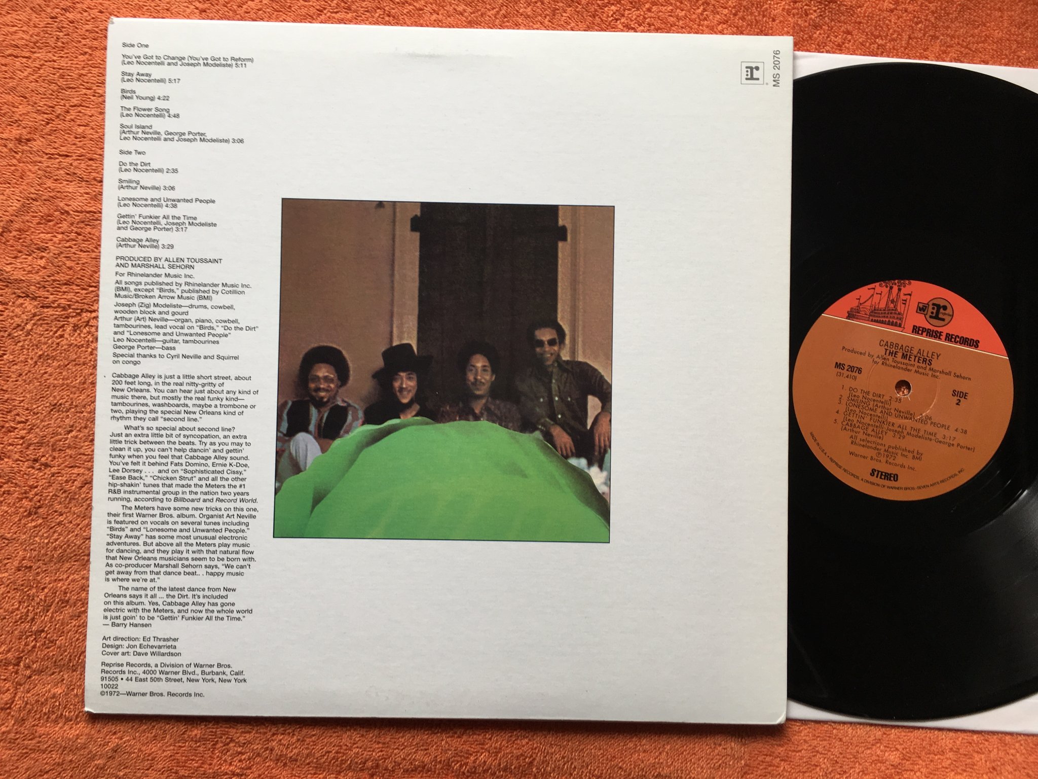 Omslagsbild för skivan THE METERS cabbage alley LP reissue US REPRISE MS 2076