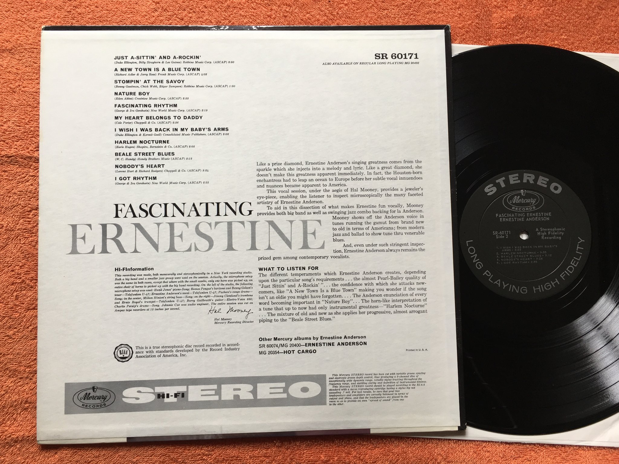 Omslagsbild för skivan ERNESTINE ANDERSON fascinating LP US MERCURY SR-60171