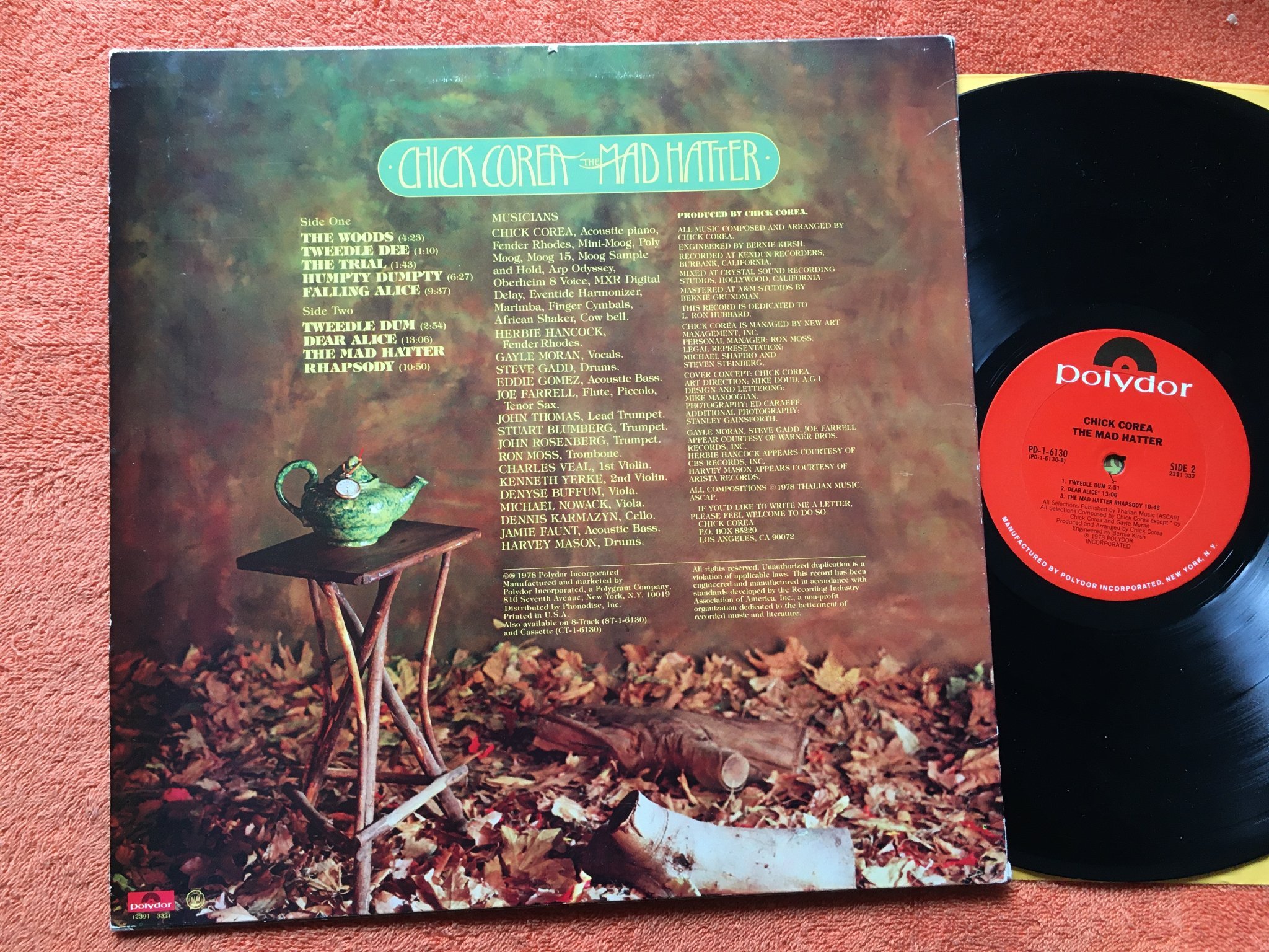 Omslagsbild för skivan CHICK COREA the mad hatter LP -78 US polydor pd-1-6130