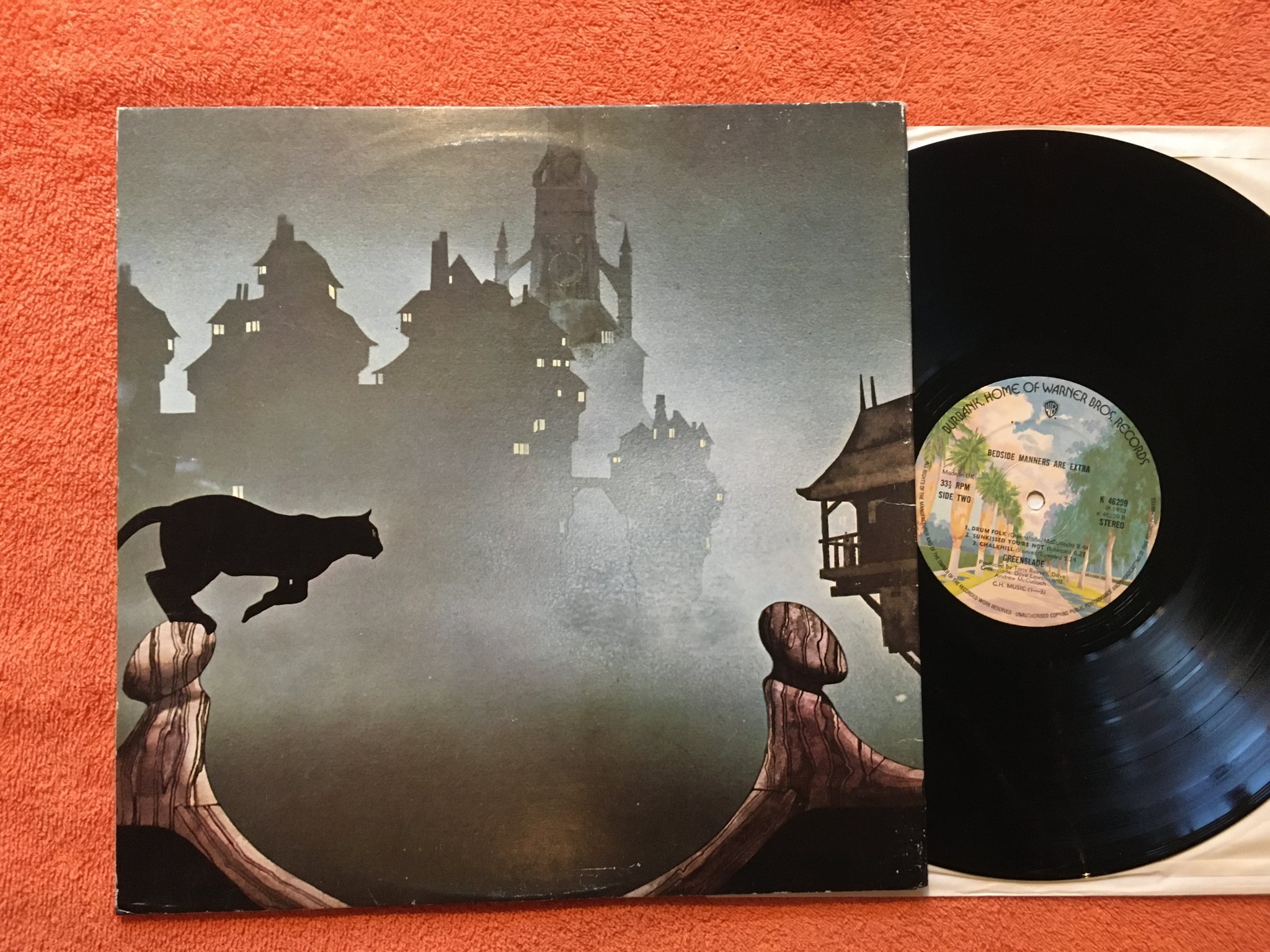 Omslagsbild för skivan GREENSLADE bedside manners are extra LP -73 UK WARNER K 46259