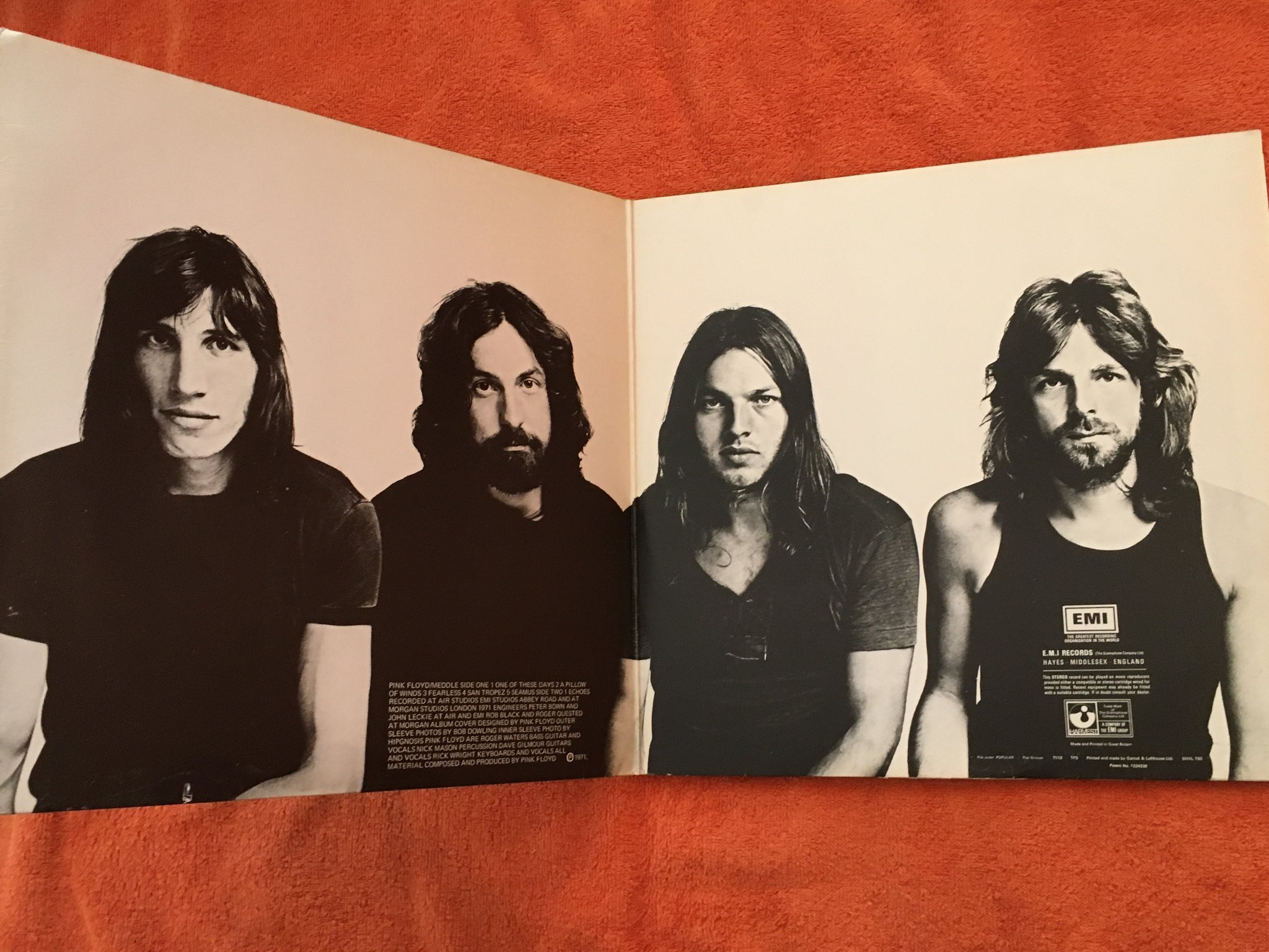 Omslagsbild för skivan PINK FLOYD meddle LP -71 UK EMI / HARVEST SHVL 795