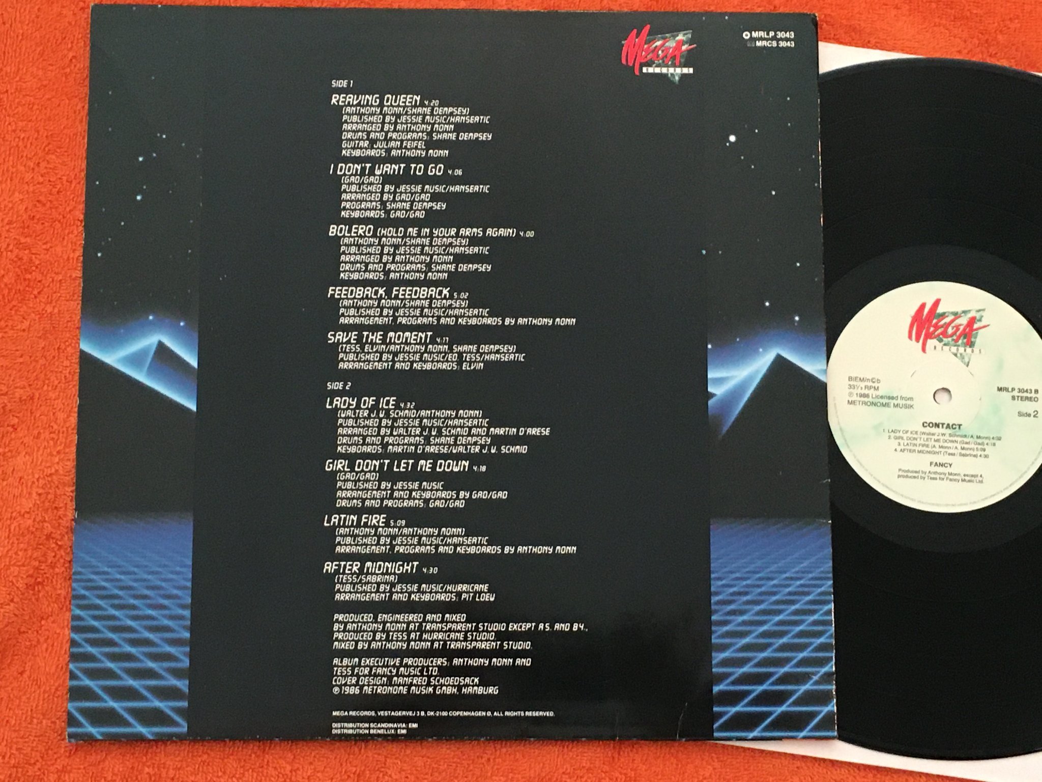 Omslagsbild för skivan FANCY contact LP -86 MEGA MRLP 3043
