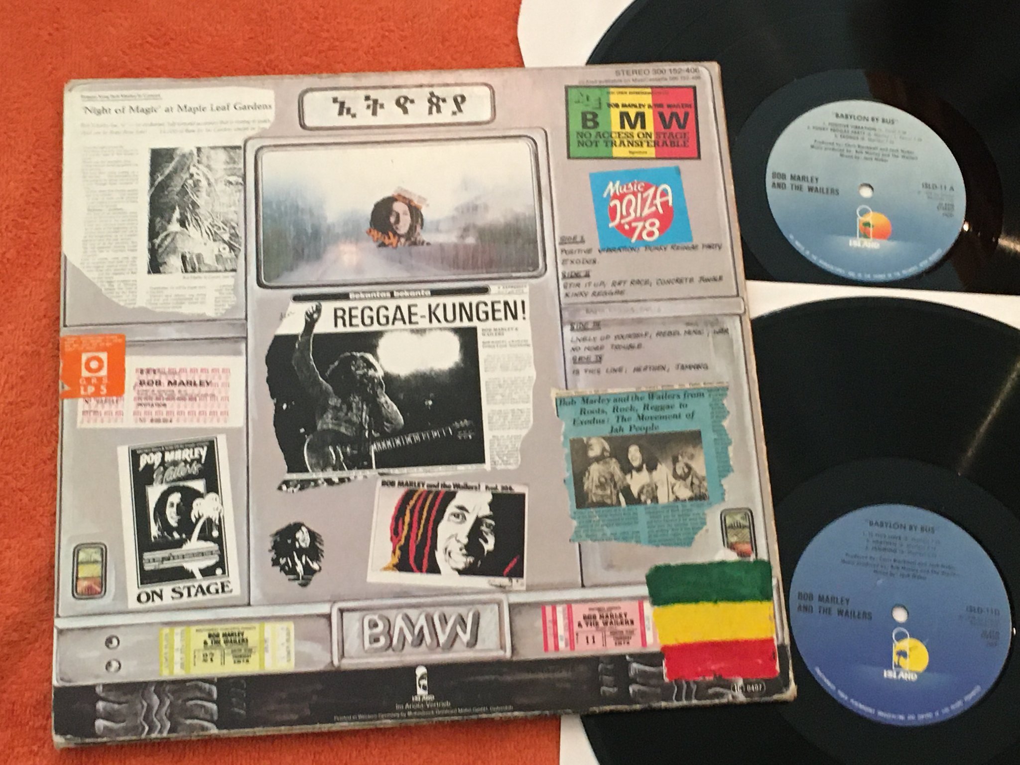 Omslagsbild för skivan BOB MARLEY & THE WAILERS babylon by bus 2xLP -78 ISLAND ISLD-11
