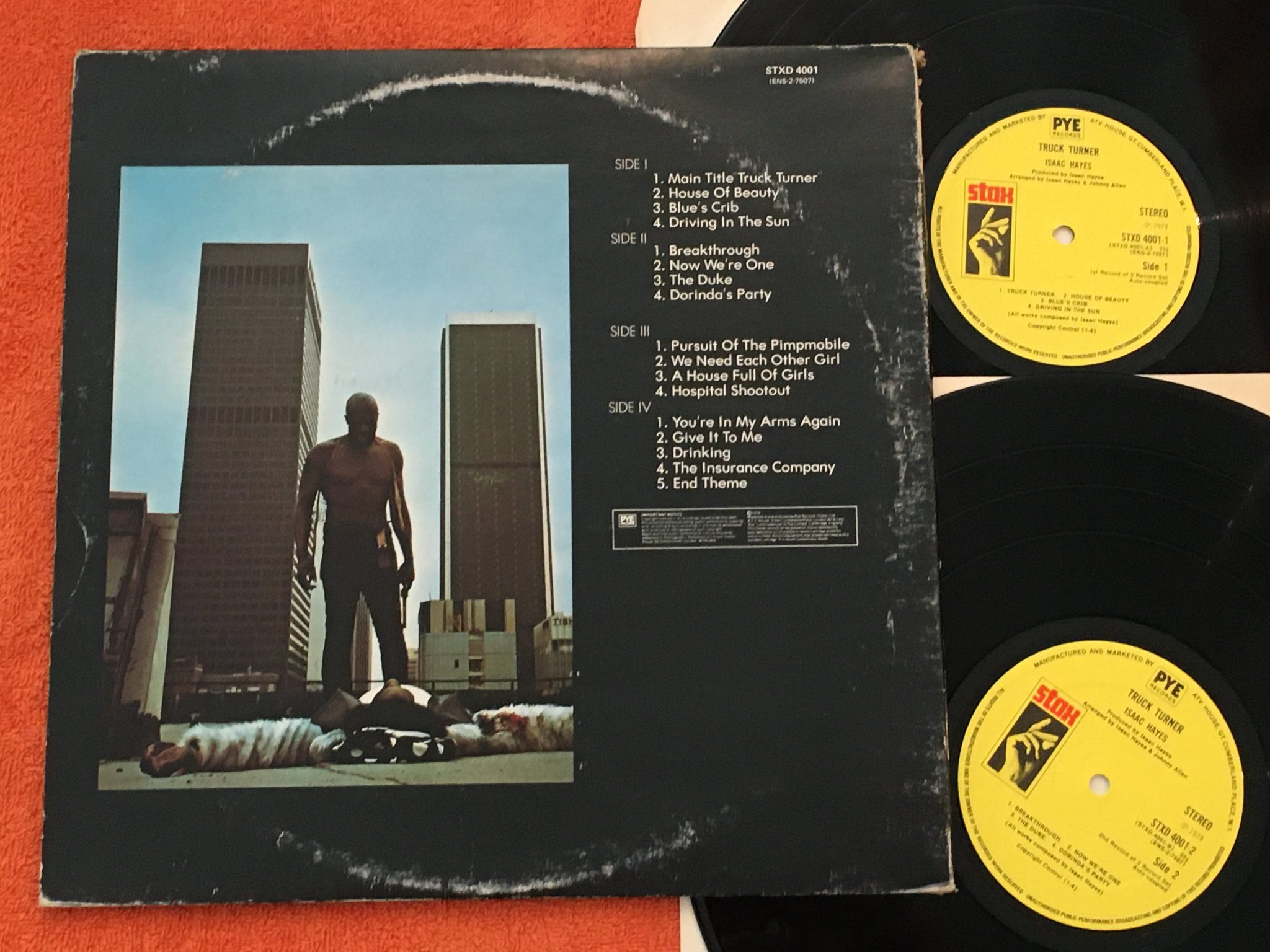 Omslagsbild för skivan ISAAC HAYES truck turner 2xLP -74 UK STAX STXD 4001-2 blaxploitation