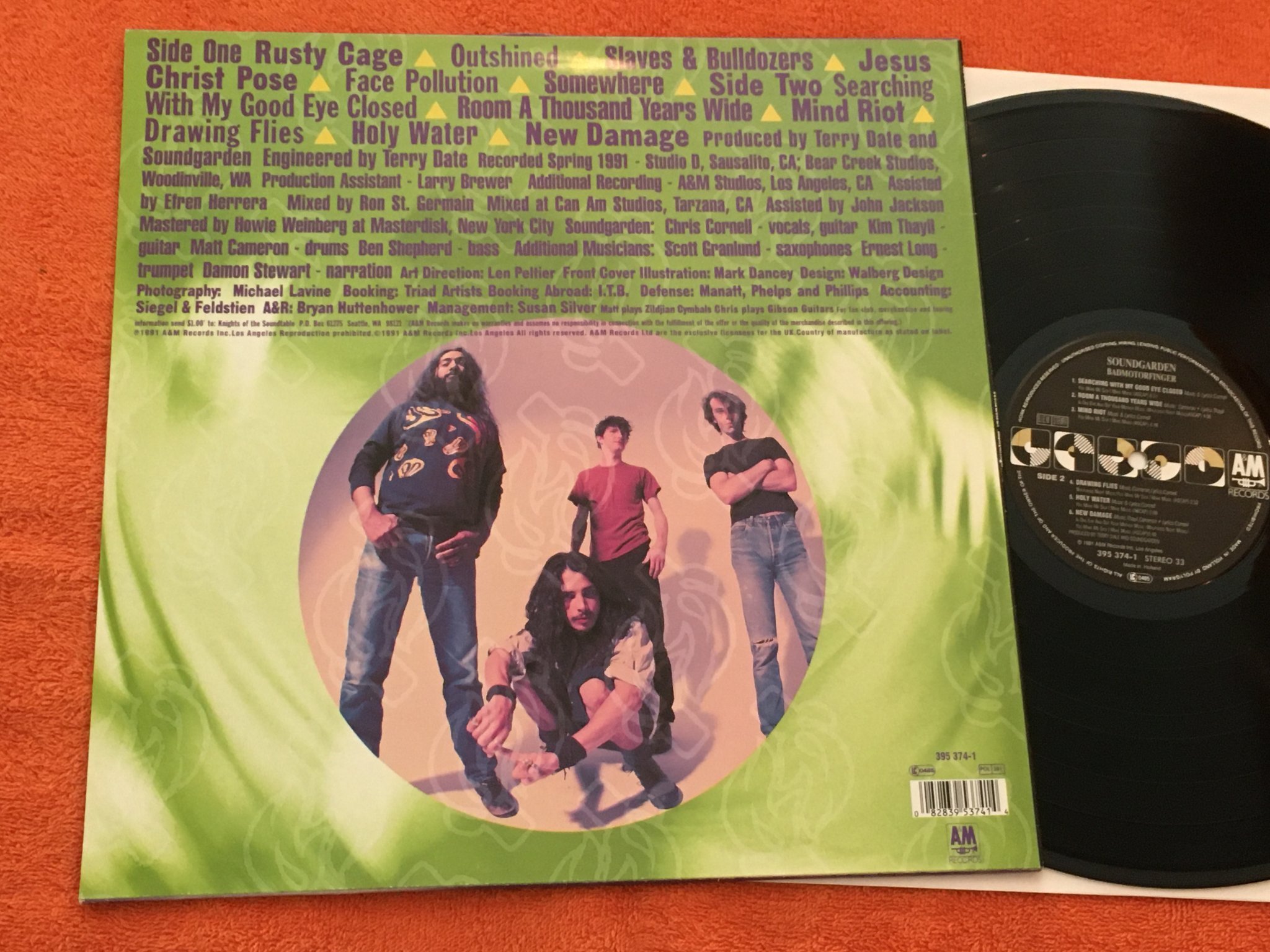 Omslagsbild för skivan SOUNDGARDEN Badmotorfinger LP -91 A&M  395 374-1 GRUNGE