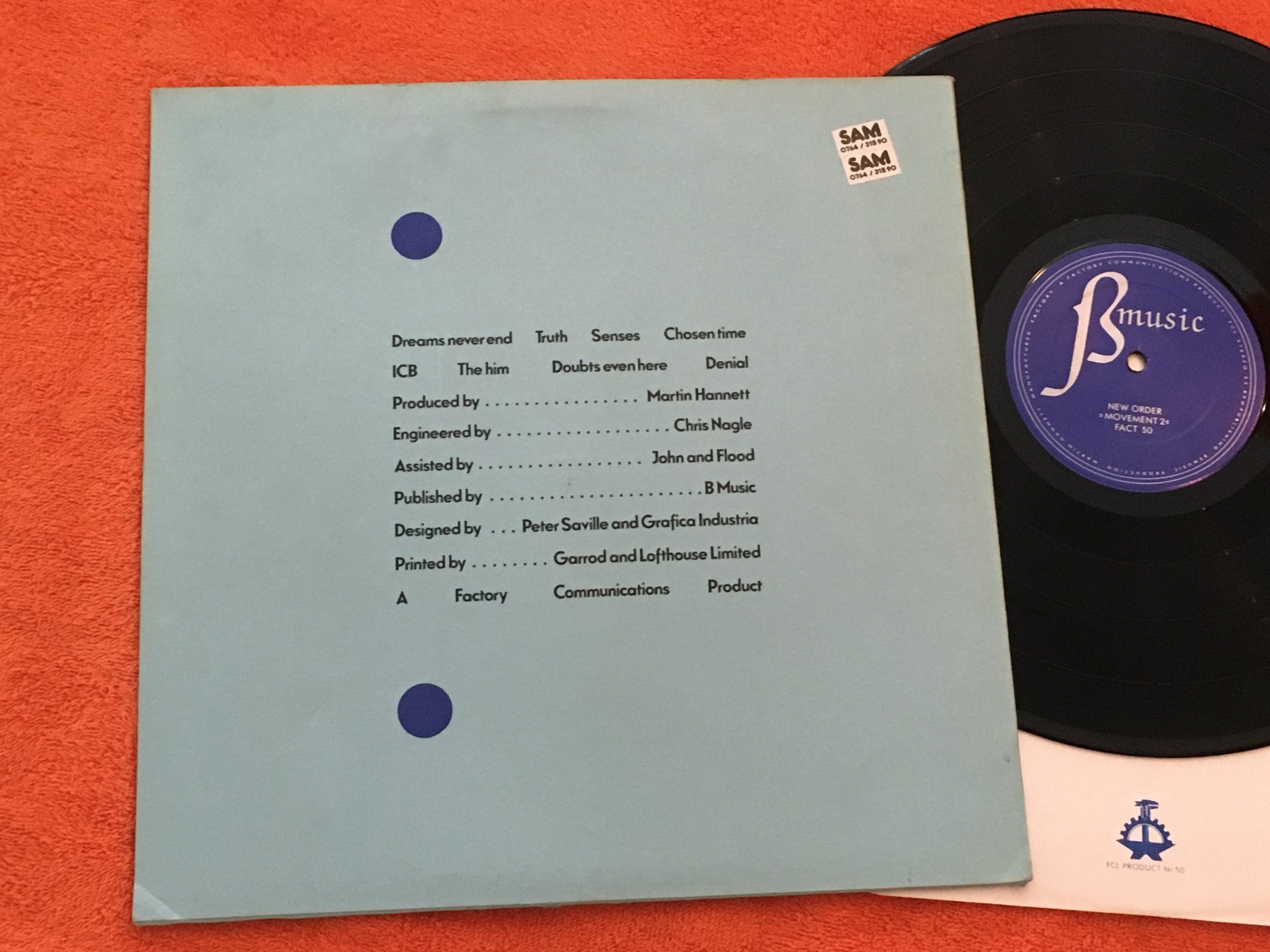 Omslagsbild för skivan NEW ORDER movement 1 LP 1981 UK A2 pressing FACTORY FACT 50