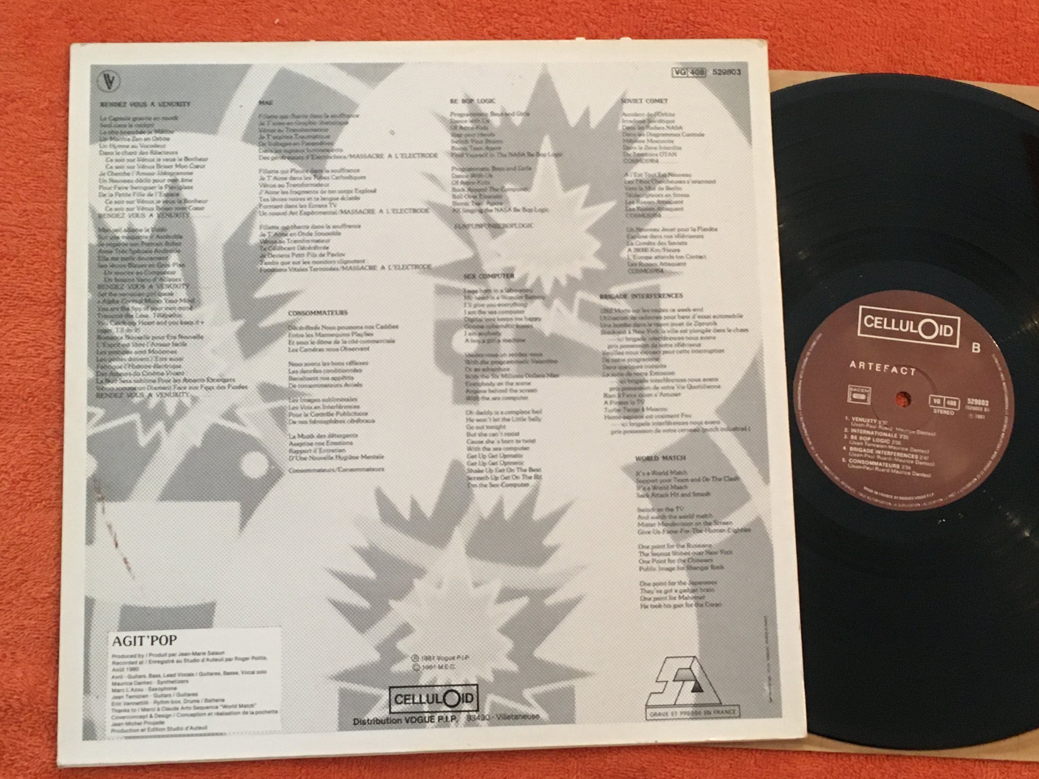 Omslagsbild för skivan ARTEFACT agit pop LP -81 Fra CELLULOID 529803