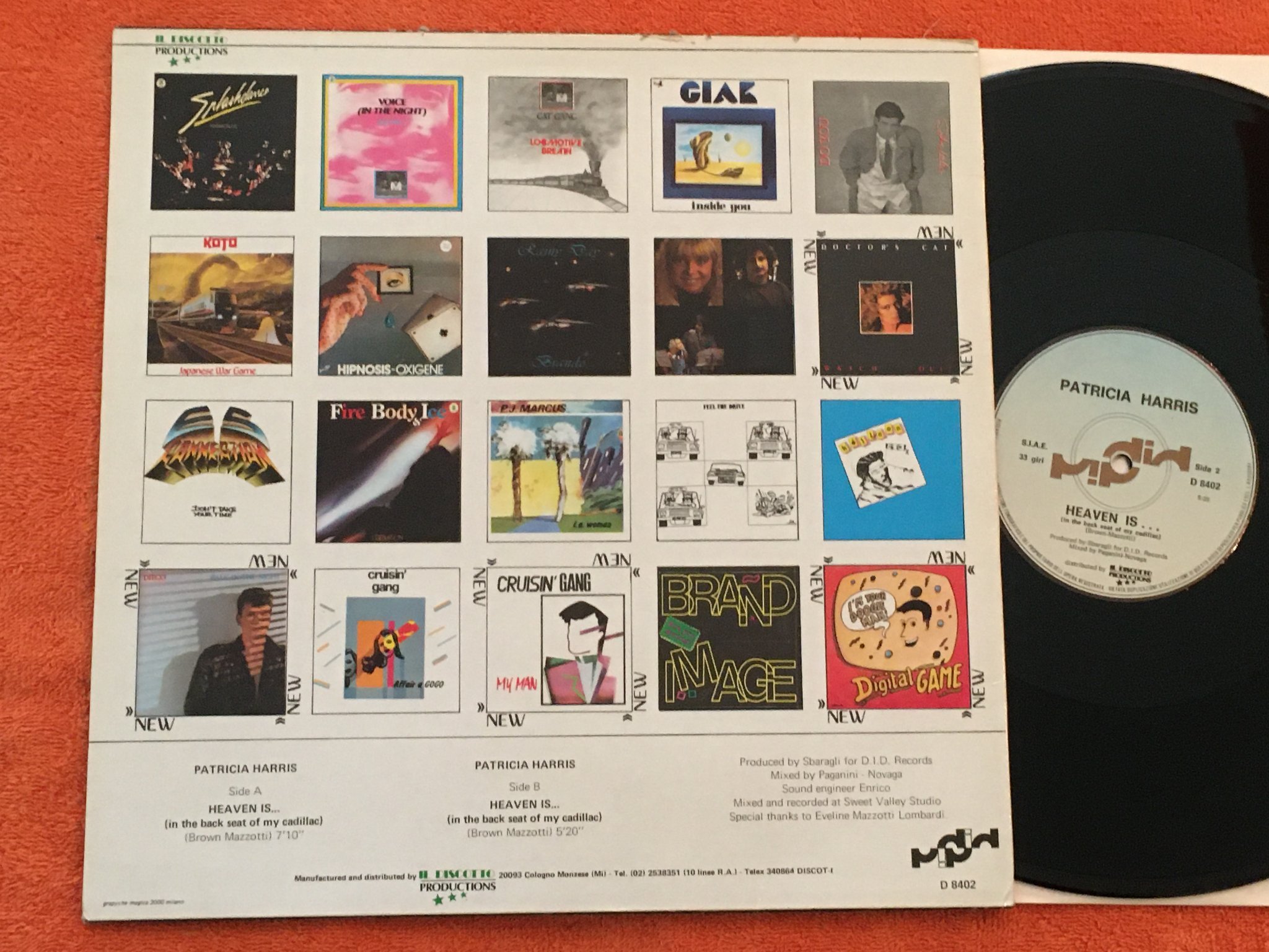 Omslagsbild för skivan PATRICIA HARRIS heaven is... LP -84 Ita DID D 8402 italo disco