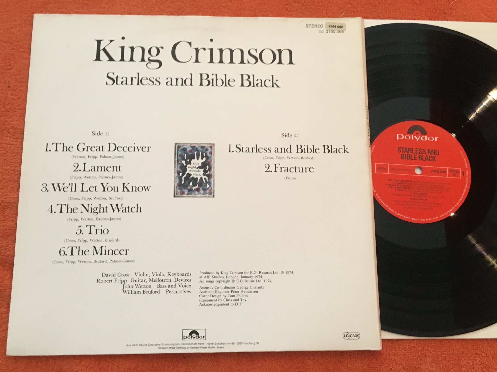 Omslagsbild för skivan KING CRIMSON starless and bible black LP Ger POLYDOR 2459348