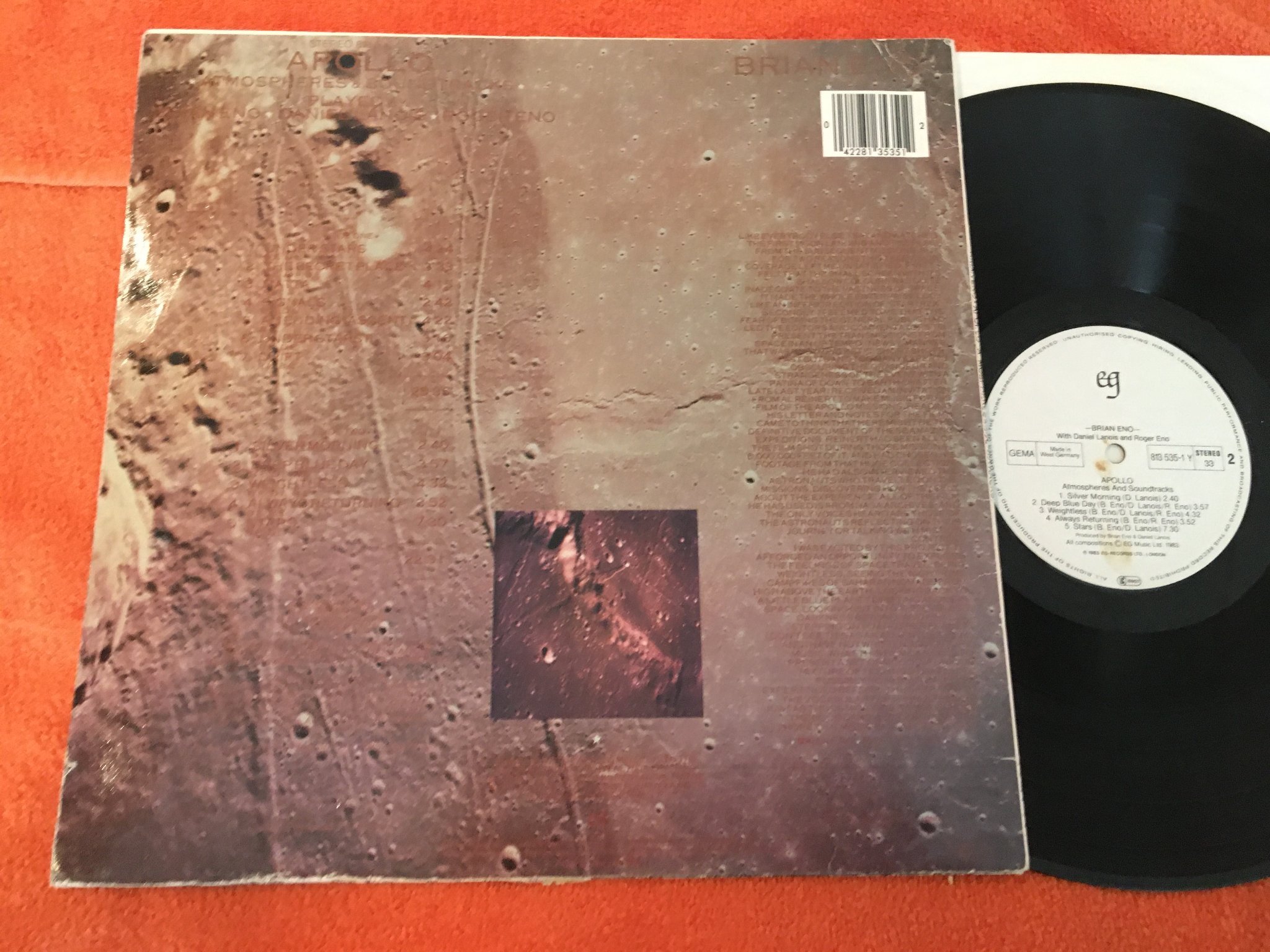 Omslagsbild för skivan BRIAN ENO apollo LP -83 Ger EG 813535-1 Y
