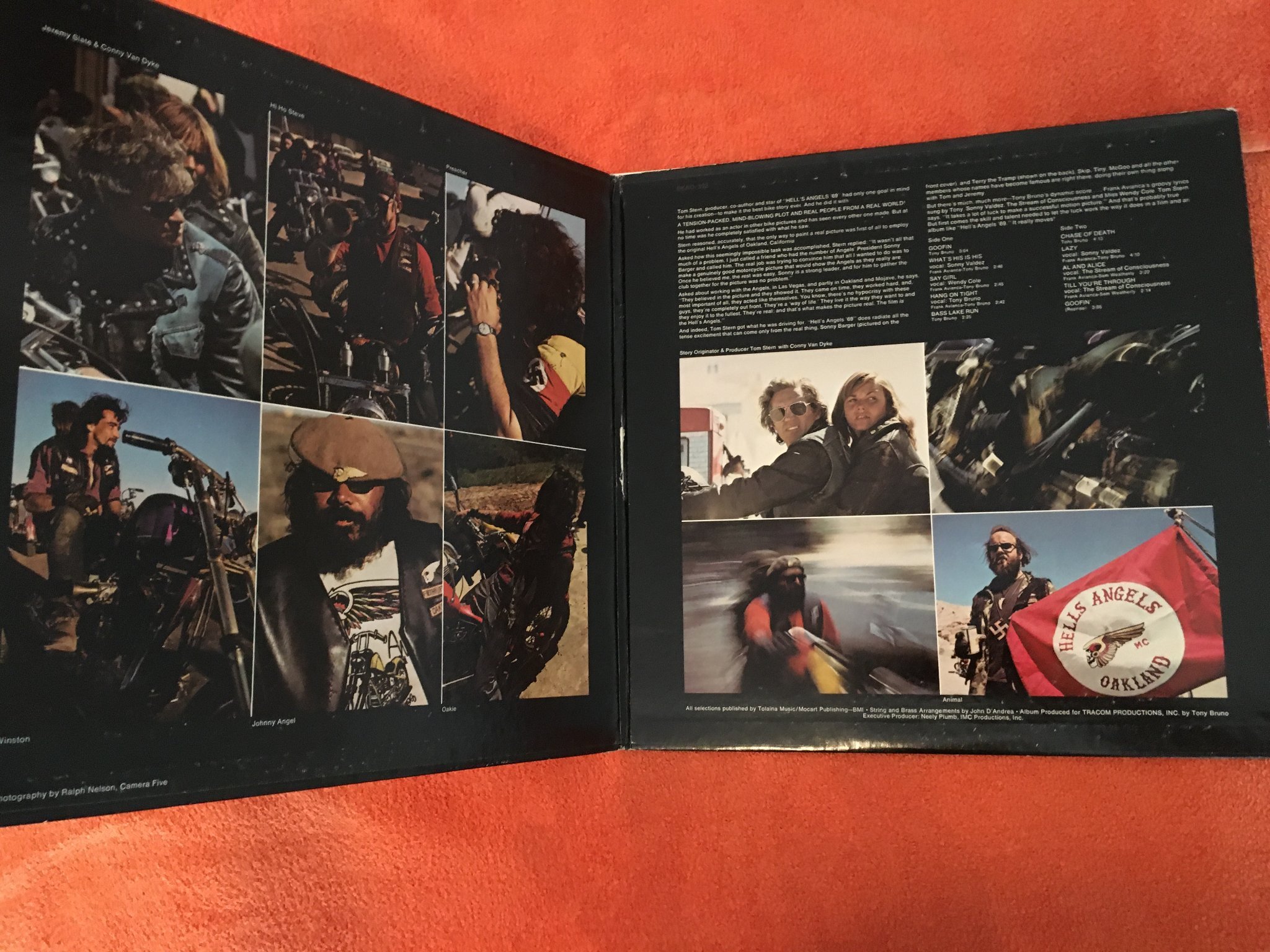 Omslagsbild för skivan HELL'S ANGELS '69 soundtrack by TONY BRUNO  LP -69 CAPITOL SKAO-303