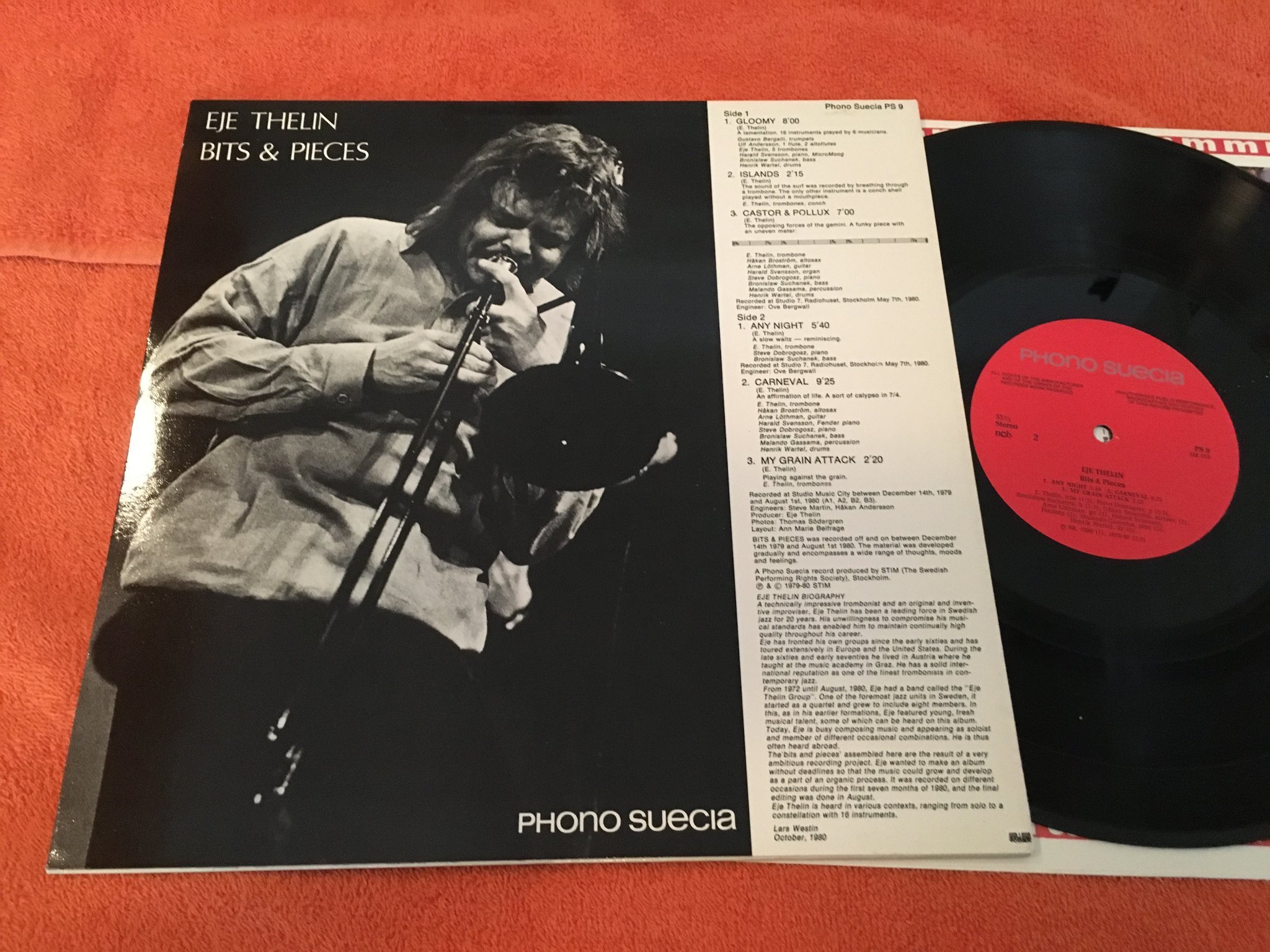 Omslagsbild för skivan EJE THELIN bits & pieces LP -80 Swe PHONO SUECIA PS 9 