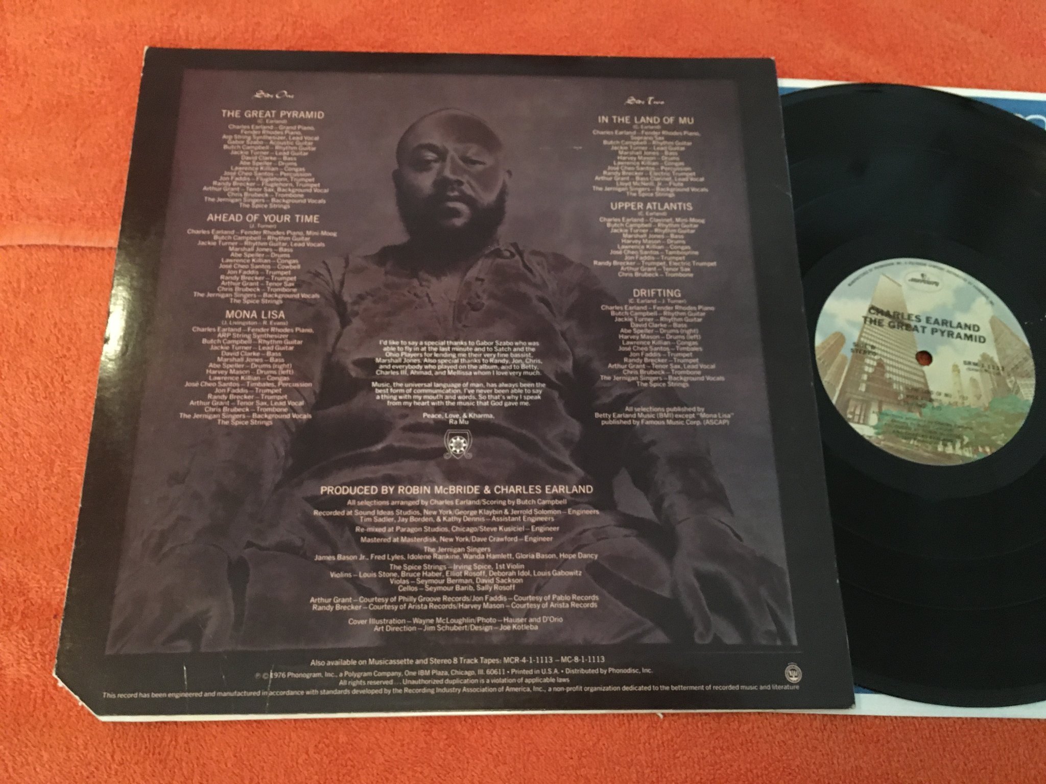 Omslagsbild för skivan CHARLES EARLAND the great pyramid LP -76 US MERCURY SRM-1-1112