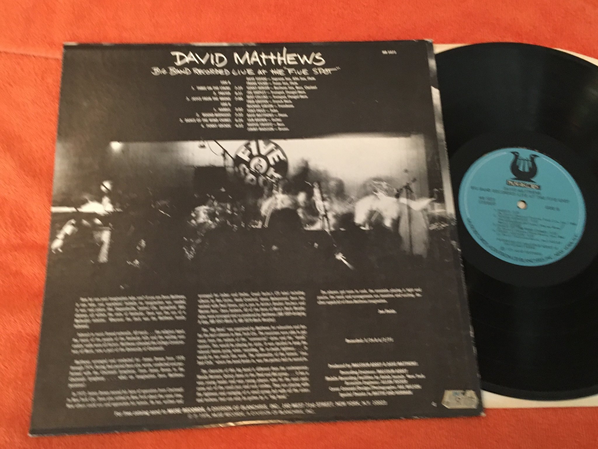 Omslagsbild för skivan DAVID MATTHEWS live at the five spot LP -75 US MUSE MR 5073