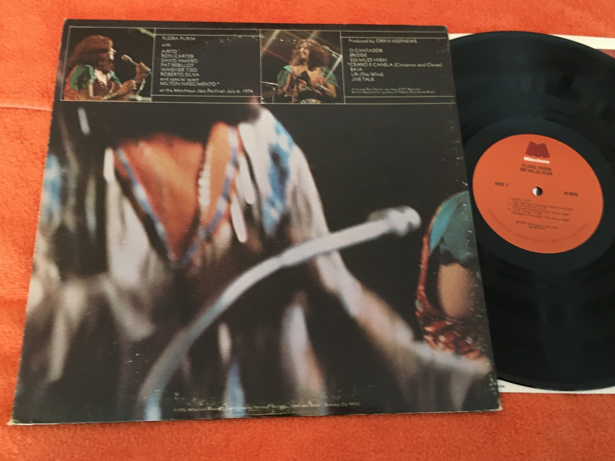 Omslagsbild för skivan FLORA PURIM 500 miles high LP -76 US MILESTONE M-9070