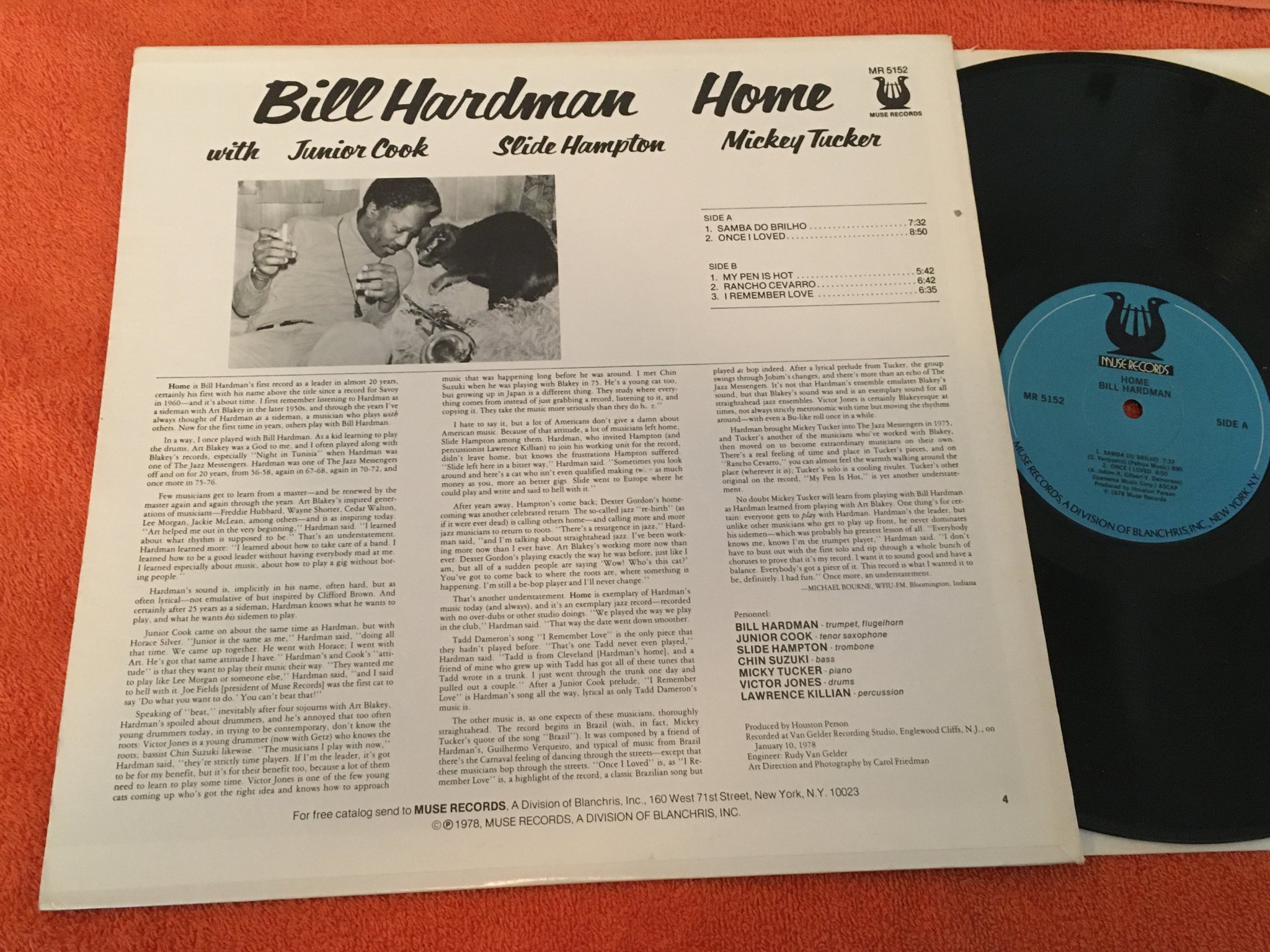 Omslagsbild för skivan BILL HARDMAN home LP -78 US MUSE MR 5152 