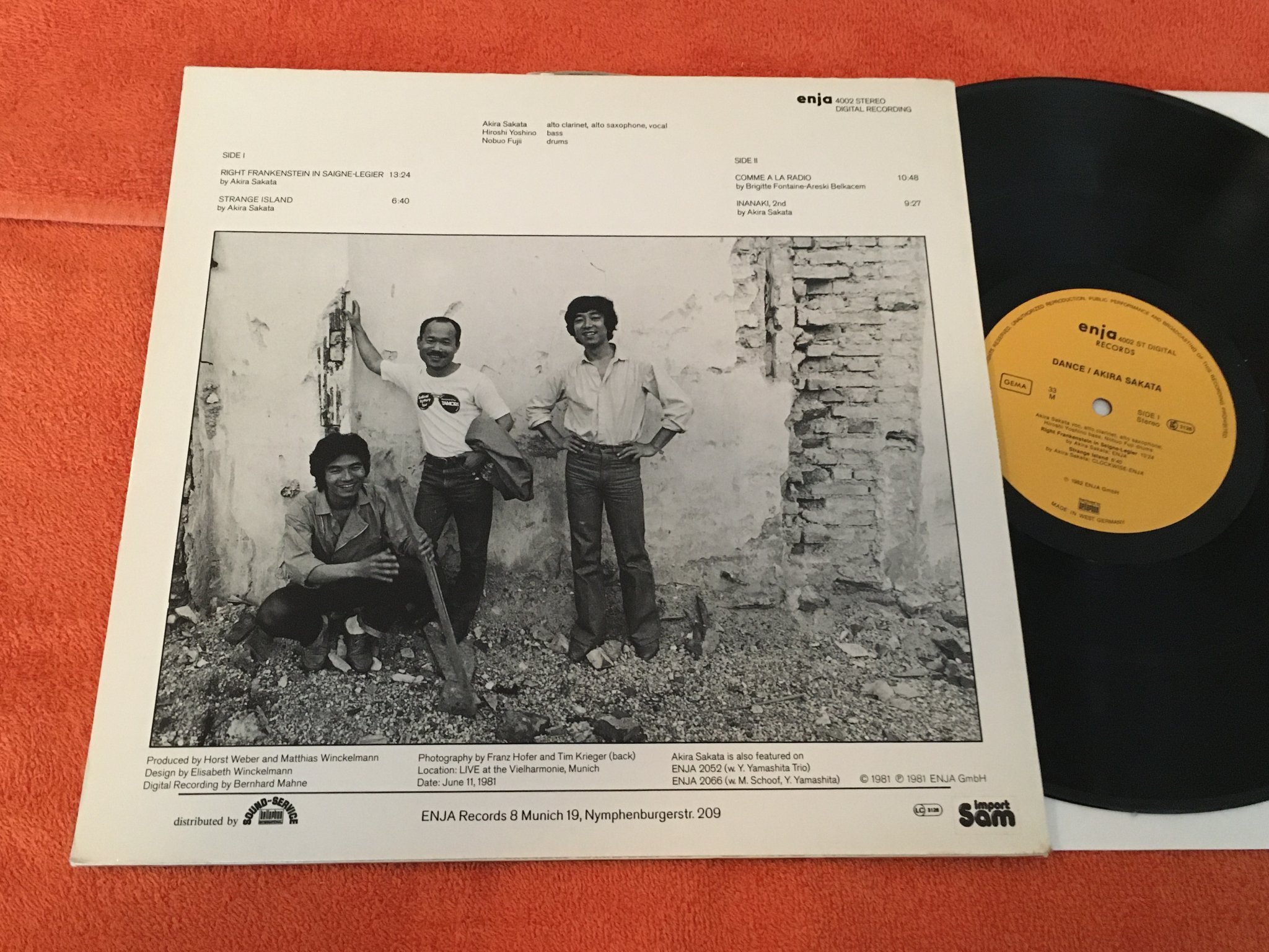 Omslagsbild för skivan AKIRA SAKATA dance LP -82 Ger ENJA 4002 ST 
