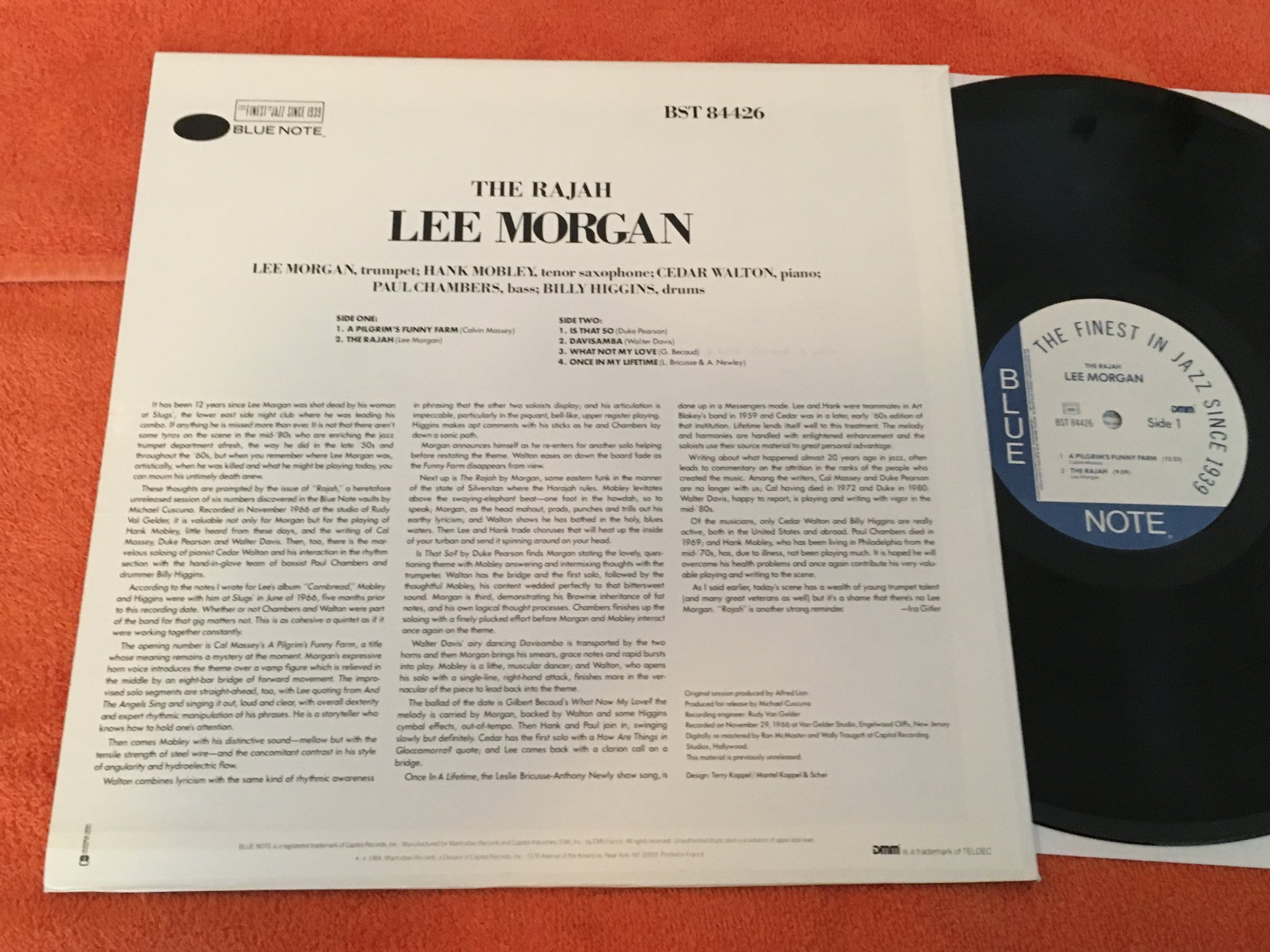 Omslagsbild för skivan LEE MORGAN the rajah LP -84 Fra BLUE NOTE BST 84426