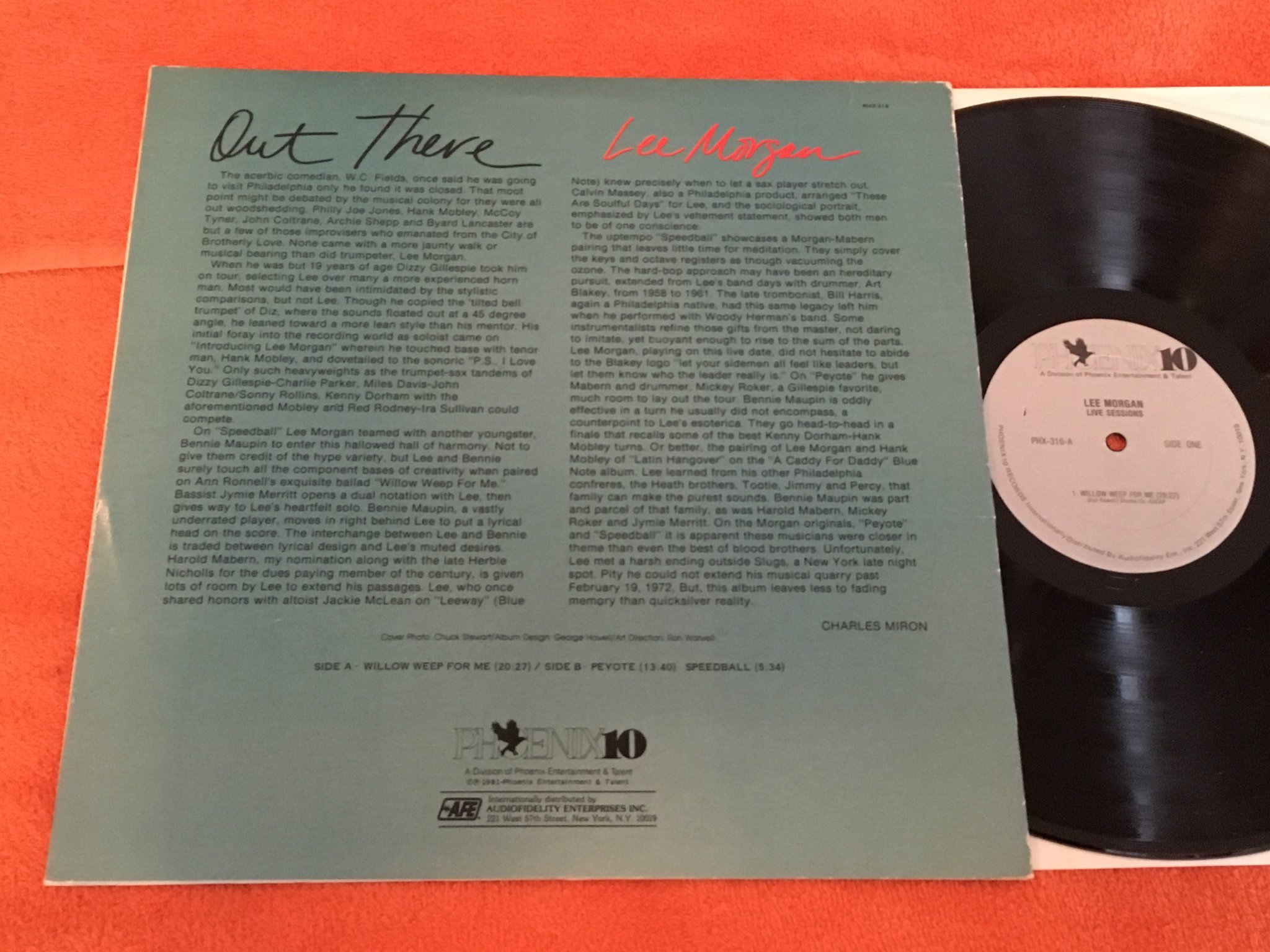 Omslagsbild för skivan LEE MORGAN live sessions LP US PHOENIX 10 PHX 316