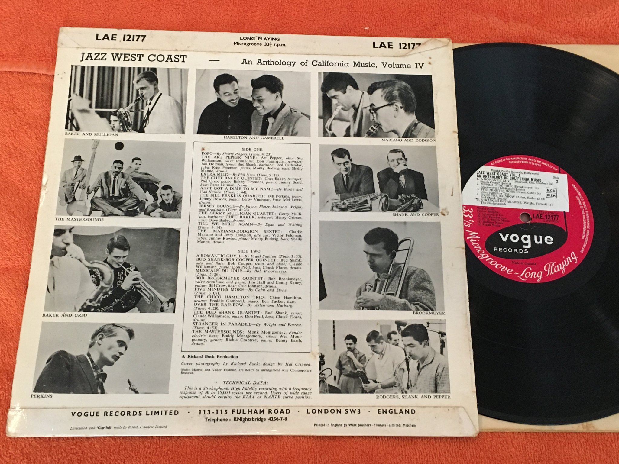 Omslagsbild för skivan V/A JAZZ WEST COAST VOL 4 LP -59 UK vogue LAE 12177