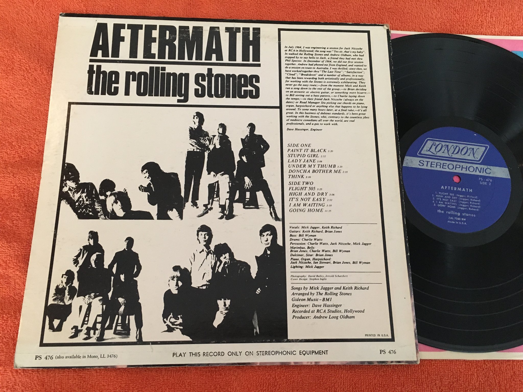 Omslagsbild för skivan ROLLING STONES aftermath LP US LONDON PS-476 