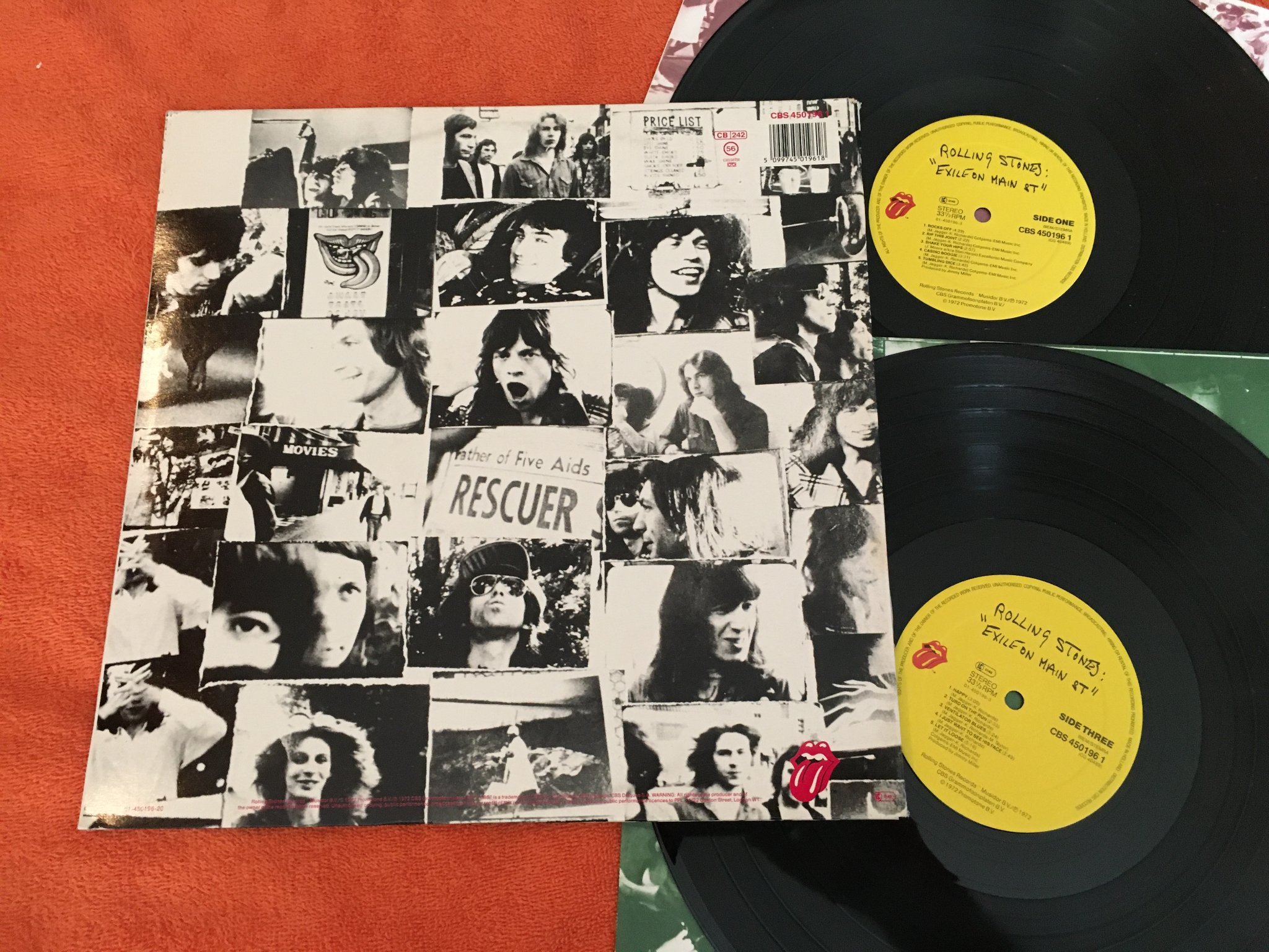 Omslagsbild för skivan ROLLING STONES exile on main st 2xLP -72 Hol CBS 450196 1