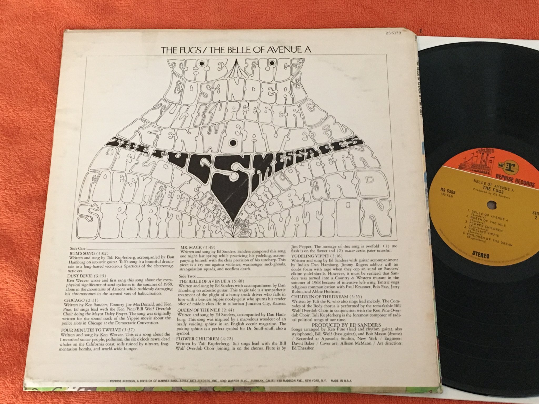 Omslagsbild för skivan THE FUGS belle of avenue a LP -69 US REPRISE RS 6359