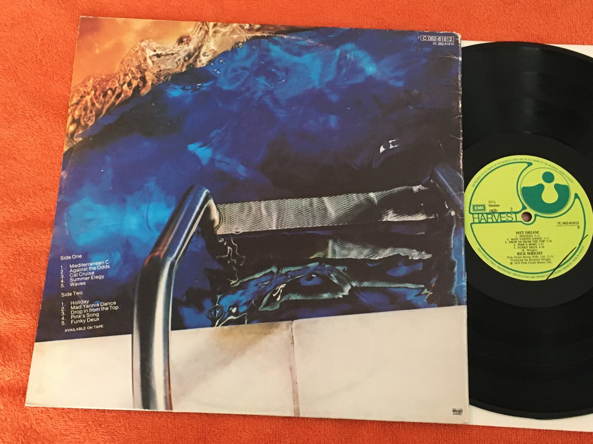 Omslagsbild för skivan RICK WRIGHT wet dream LP -78 Swe HARVEST 7C 062-61612
