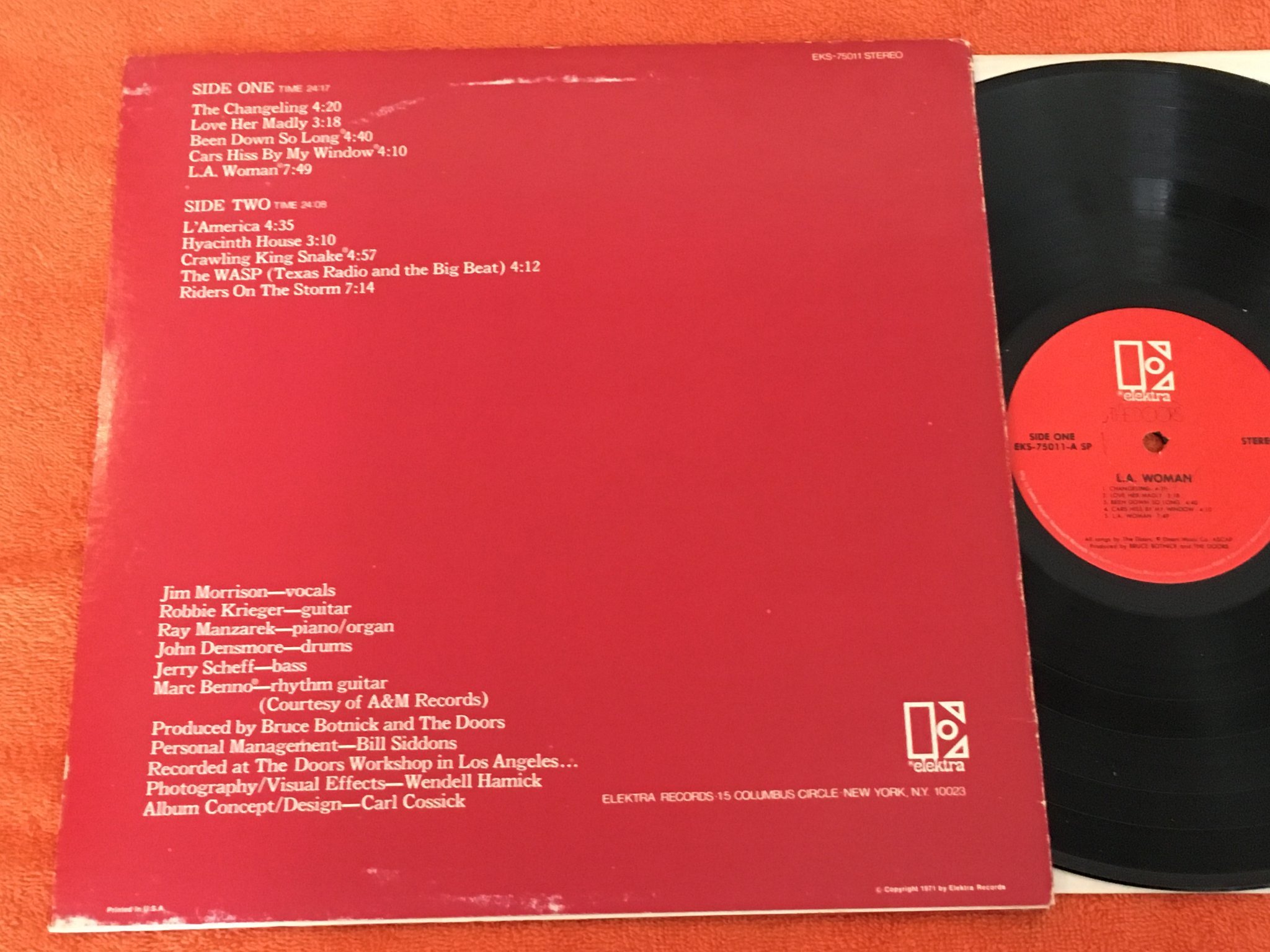 Omslagsbild för skivan THE DOORS L.A. Woman LP US ELEKTRA EKS 75011