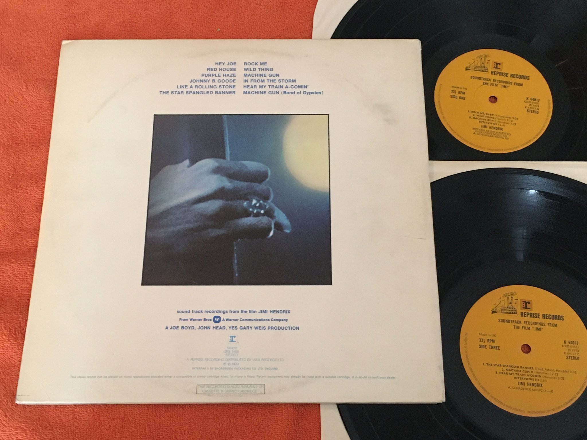 Omslagsbild för skivan JIMI HENDRIX the soundtrack "Jimi"  2xLP -73 UK REPRISE K 64017