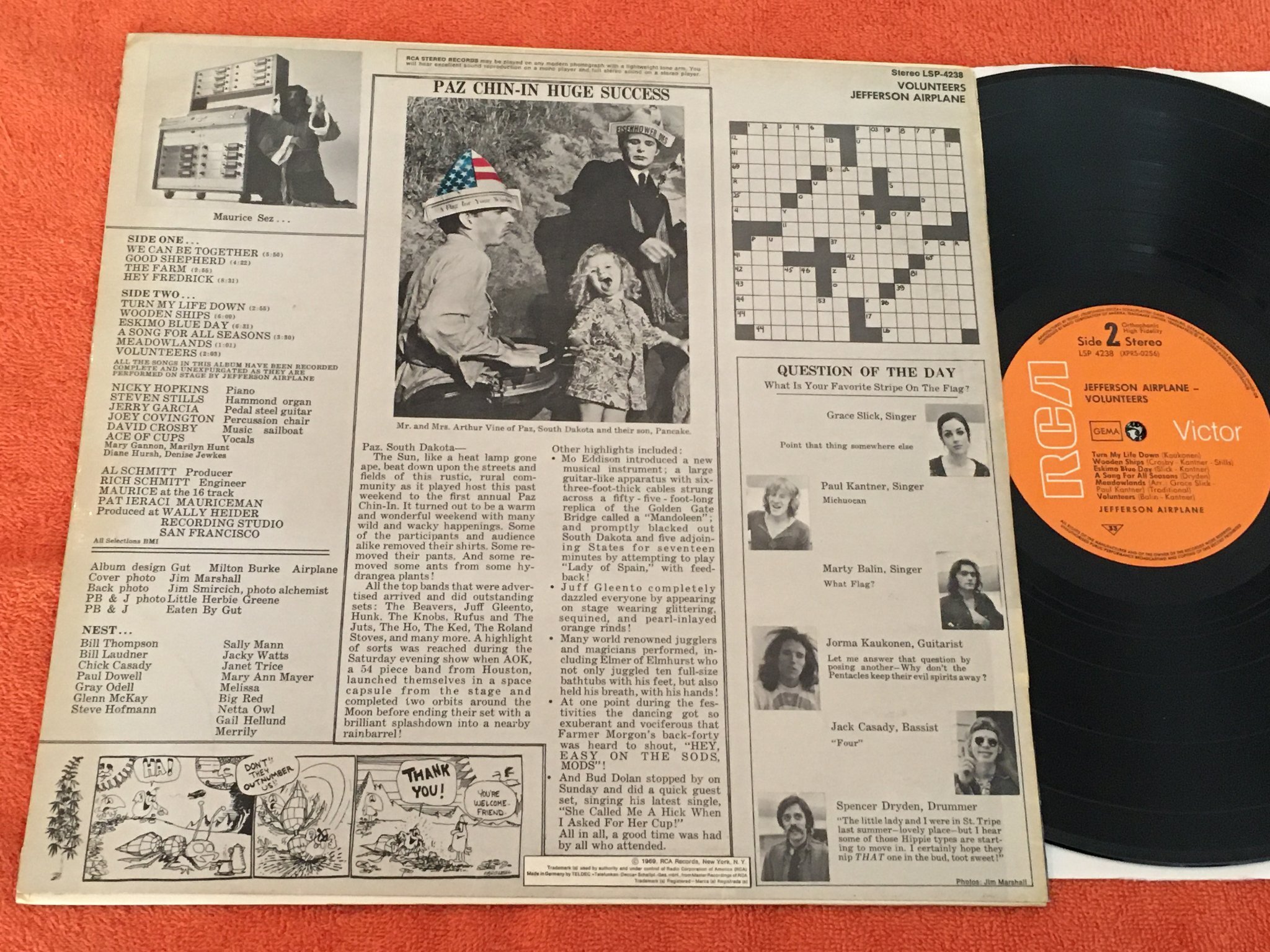 Omslagsbild för skivan JEFFERSON AIRPLANE volunteers LP Ger RCA LSP 4238