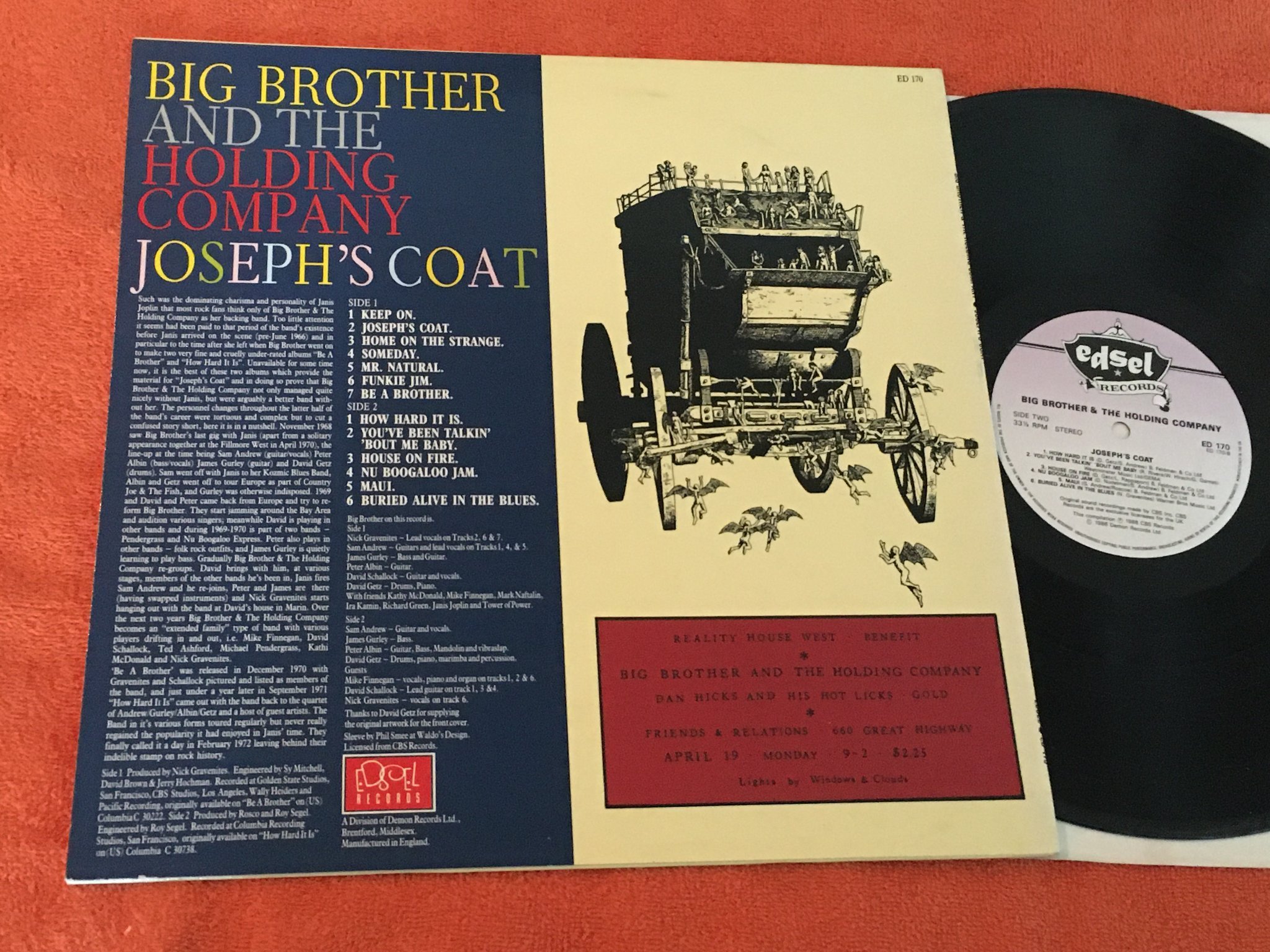 Omslagsbild för skivan BIG BROTHER & THE HOLDING COMPANY Joseph's coat LP UK EDSEL ED 170