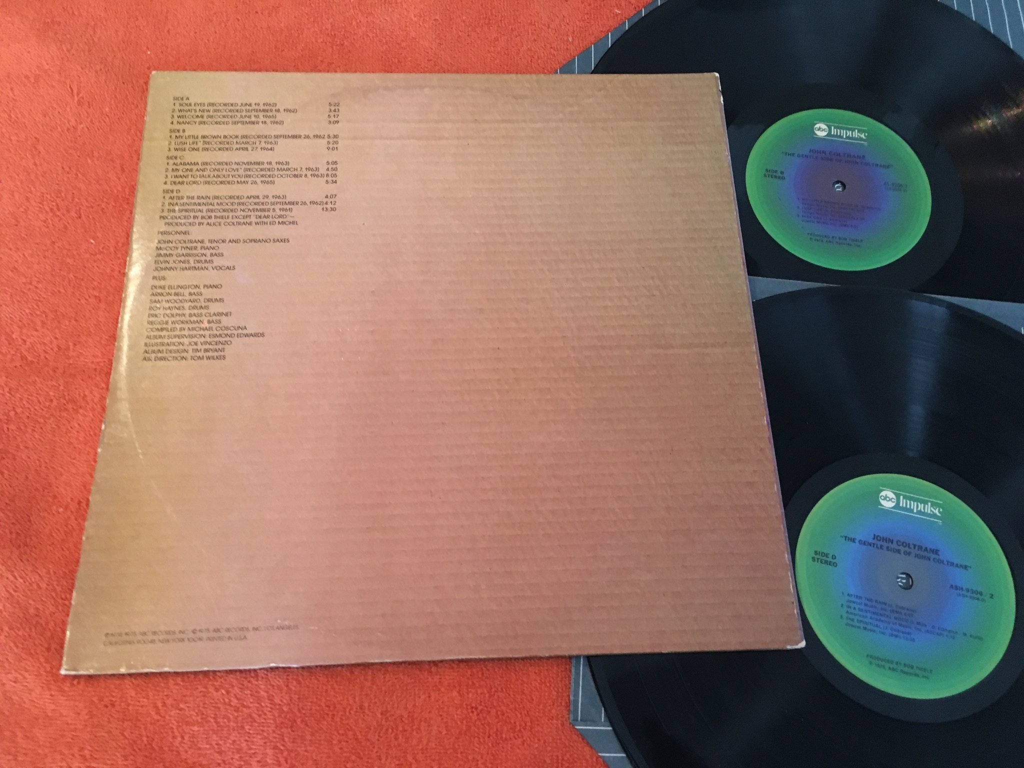 Omslagsbild för skivan JOHN COLTRANE The Gentle Side Of John Coltrane 2xLP -75 US IMPULSE ASH-9306-2