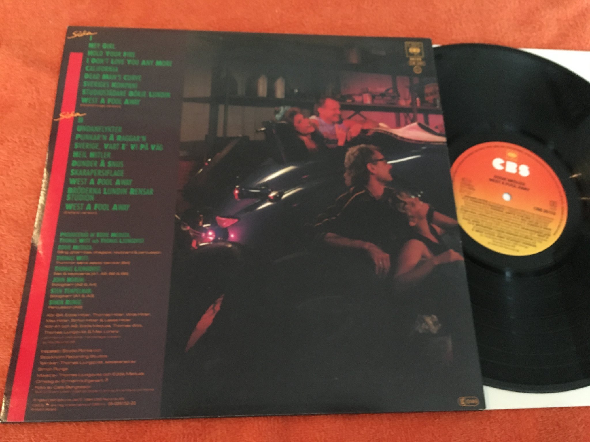 Omslagsbild för skivan EDDIE MEDUZA west a fool away LP 1984 CBS 26152 Den ocensurerade utgåvan