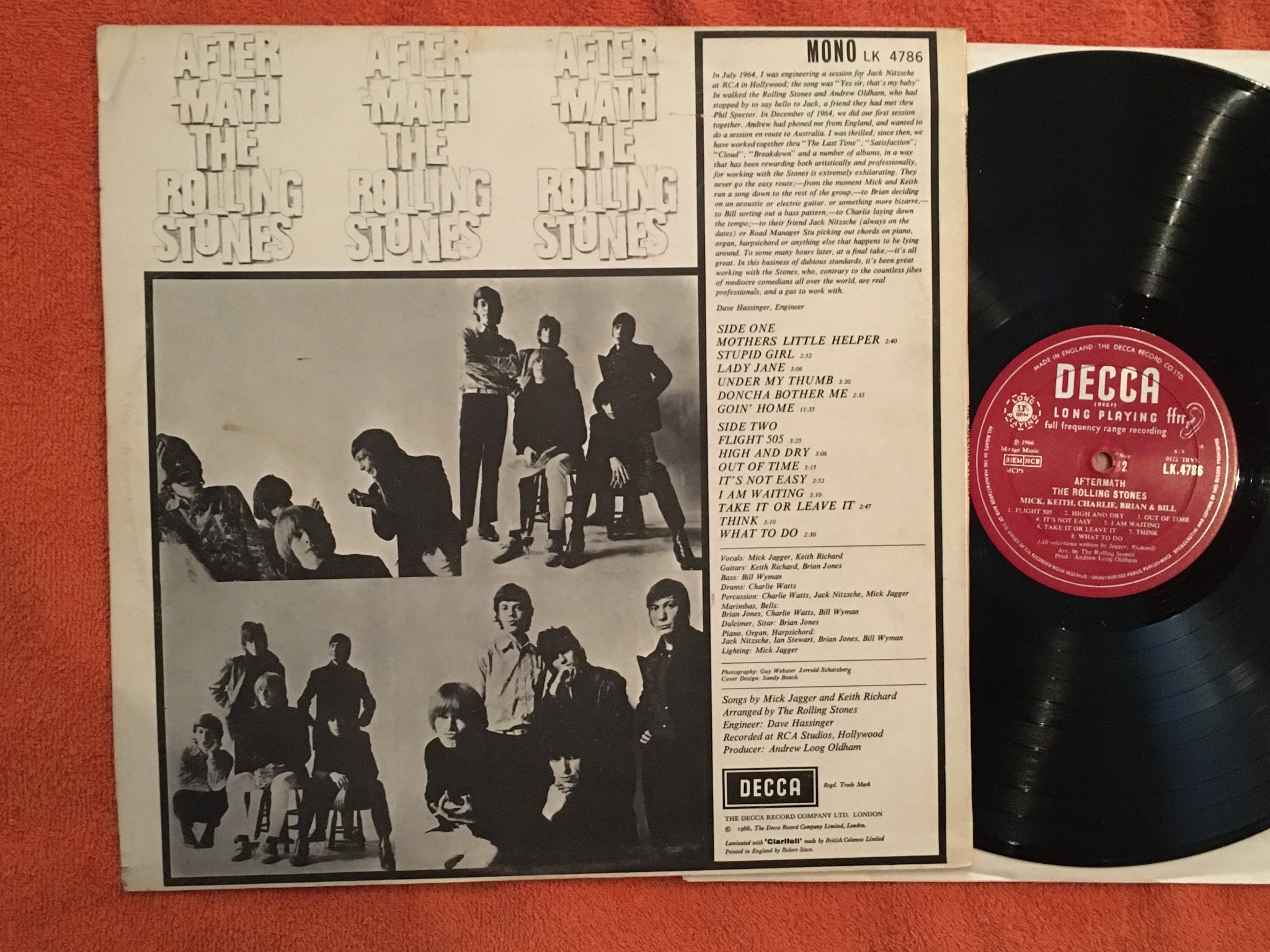 Omslagsbild för skivan ROLLING STONES aftermath LP -66 UK DECCA LK 4786 early pressing
