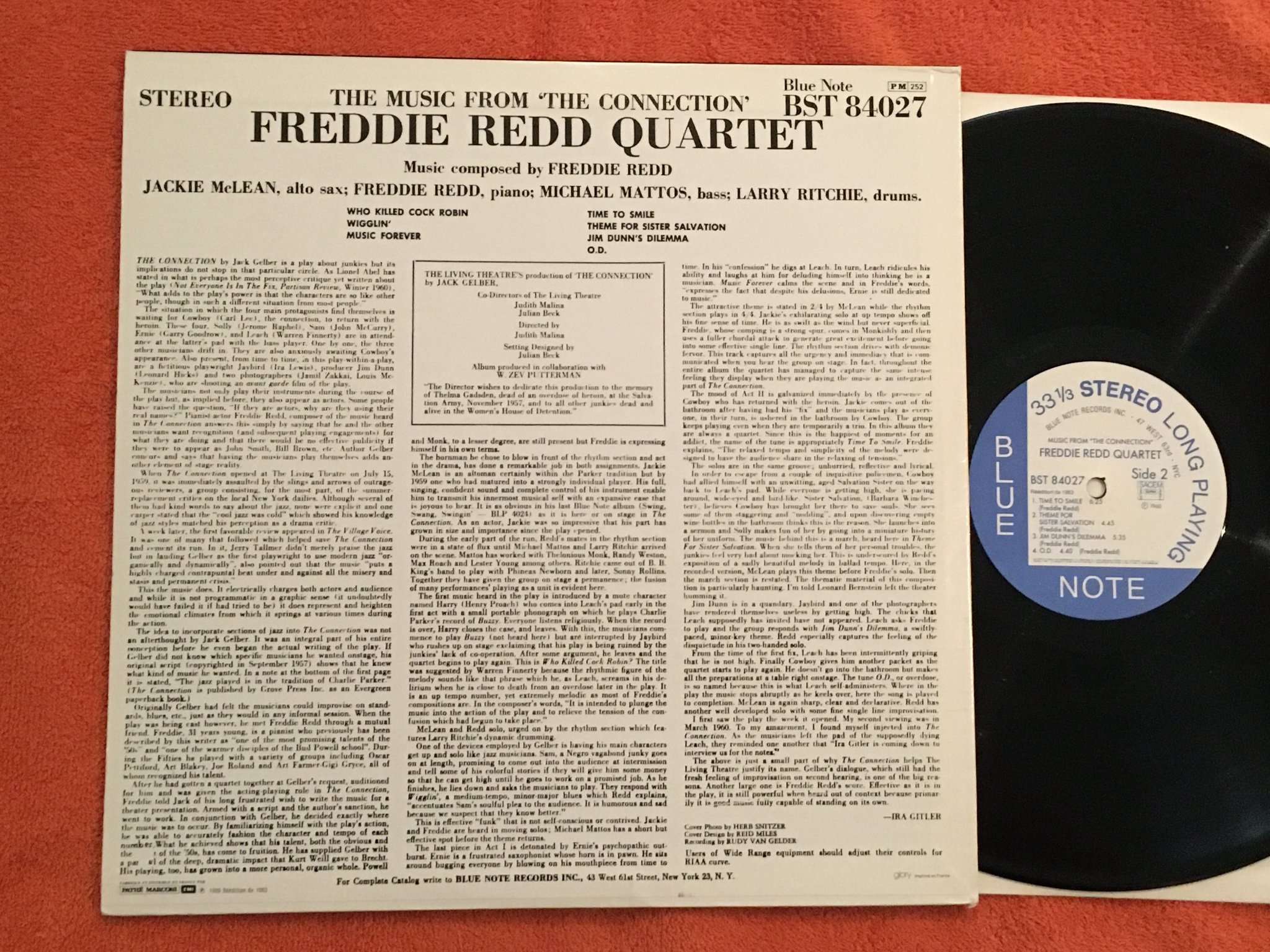 Omslagsbild för skivan FREDDIE REDD QUARTET LP -60/83 FRA BLUE NOTE BST 84027