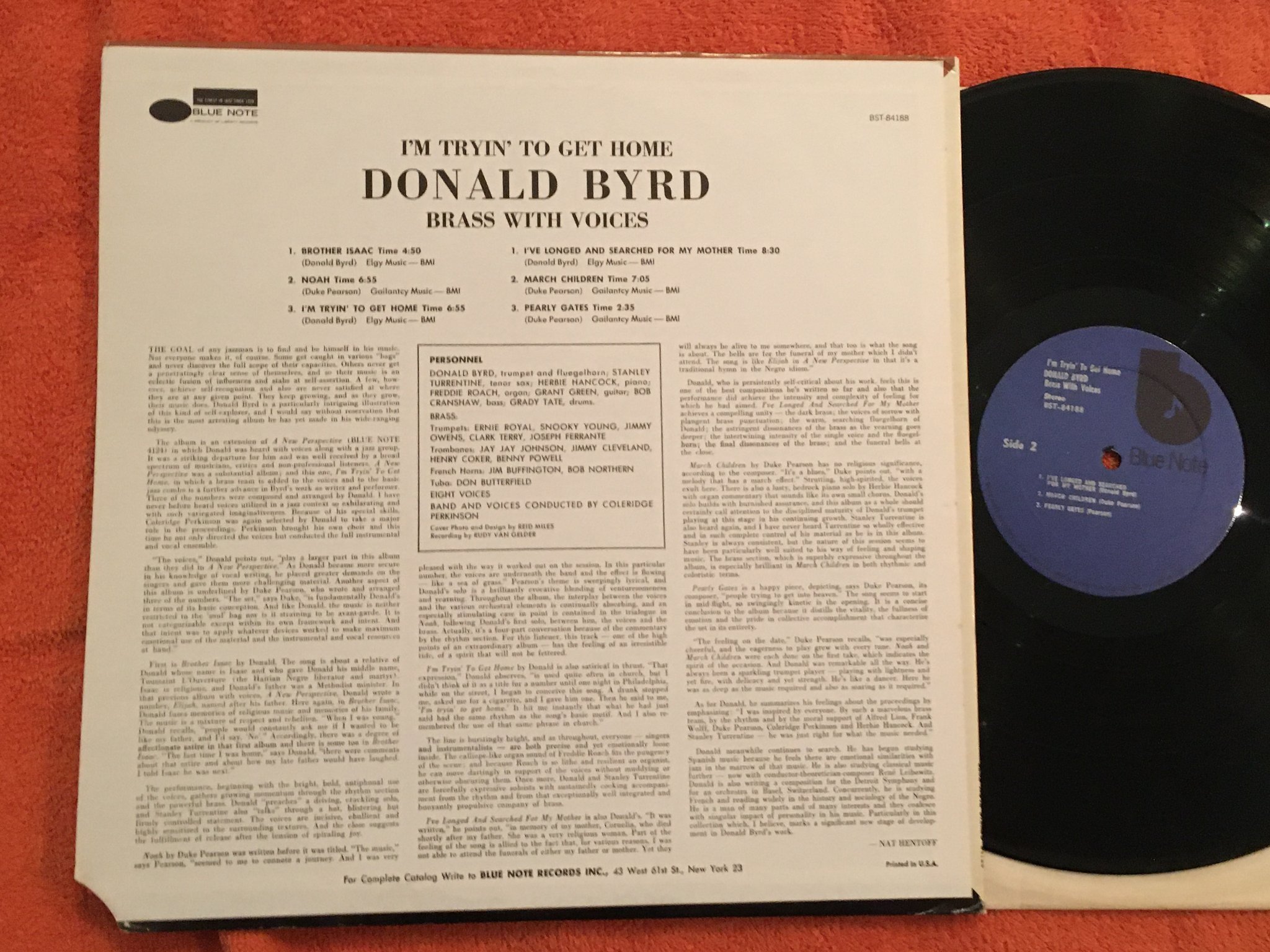 Omslagsbild för skivan DONALD BYRD I'm trying to get home LP US BLUE NOTE BST 84188
