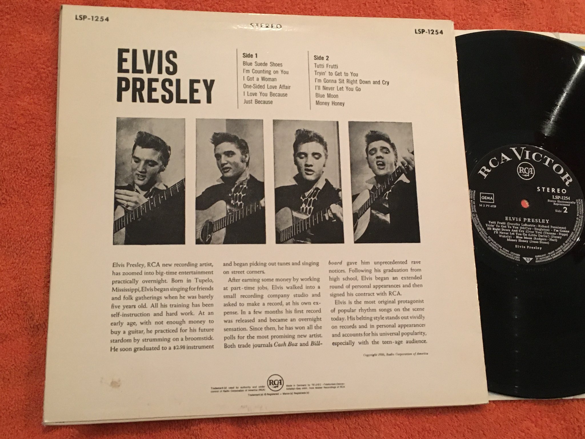 Omslagsbild för skivan ELVIS PRESLEY s/t LP Ger RCA VICTOR LSP 1254 wow!!!