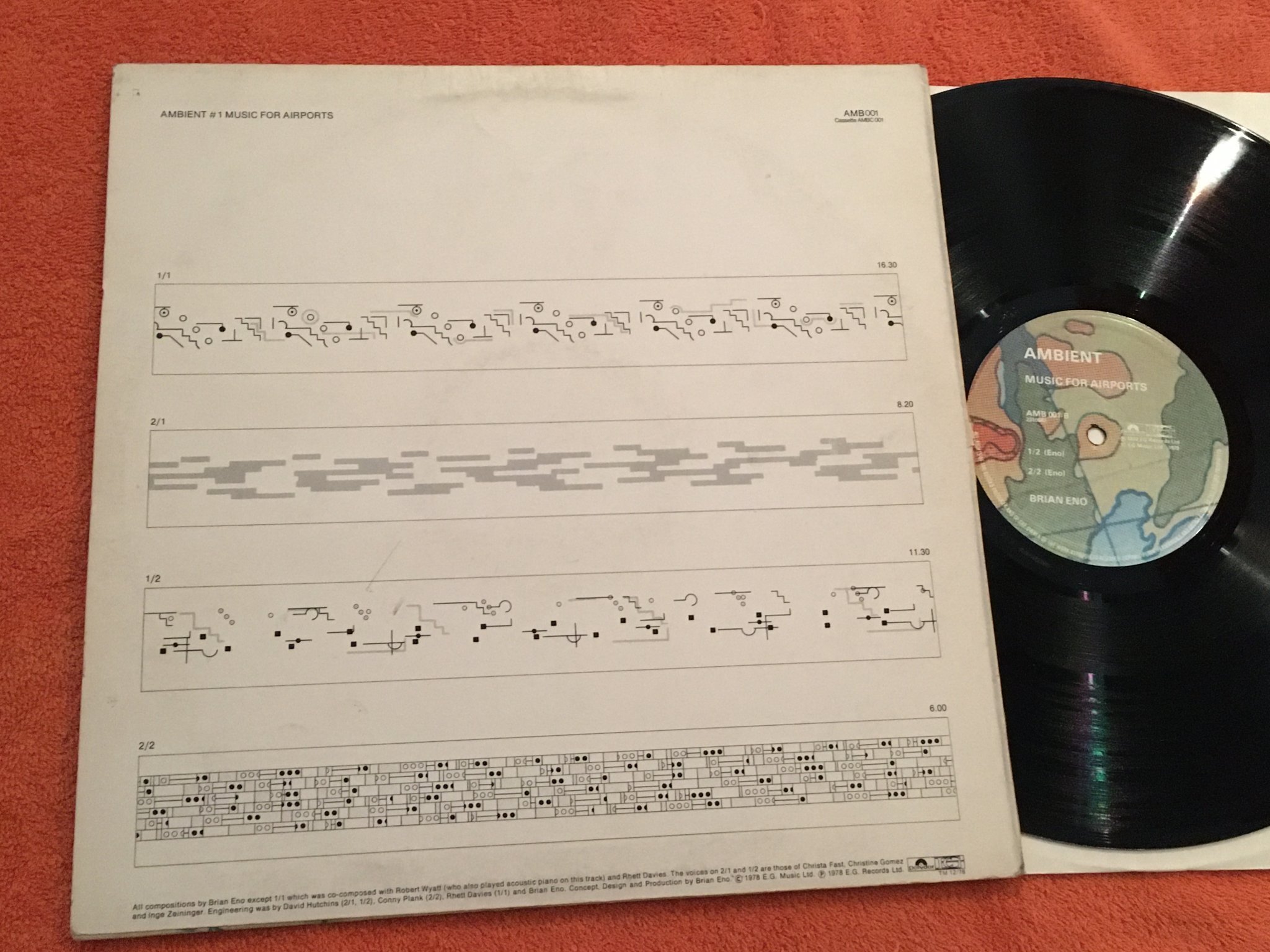 Omslagsbild för skivan BRIAN ENO ambient LP -78 UK POLYDOR AMB 001