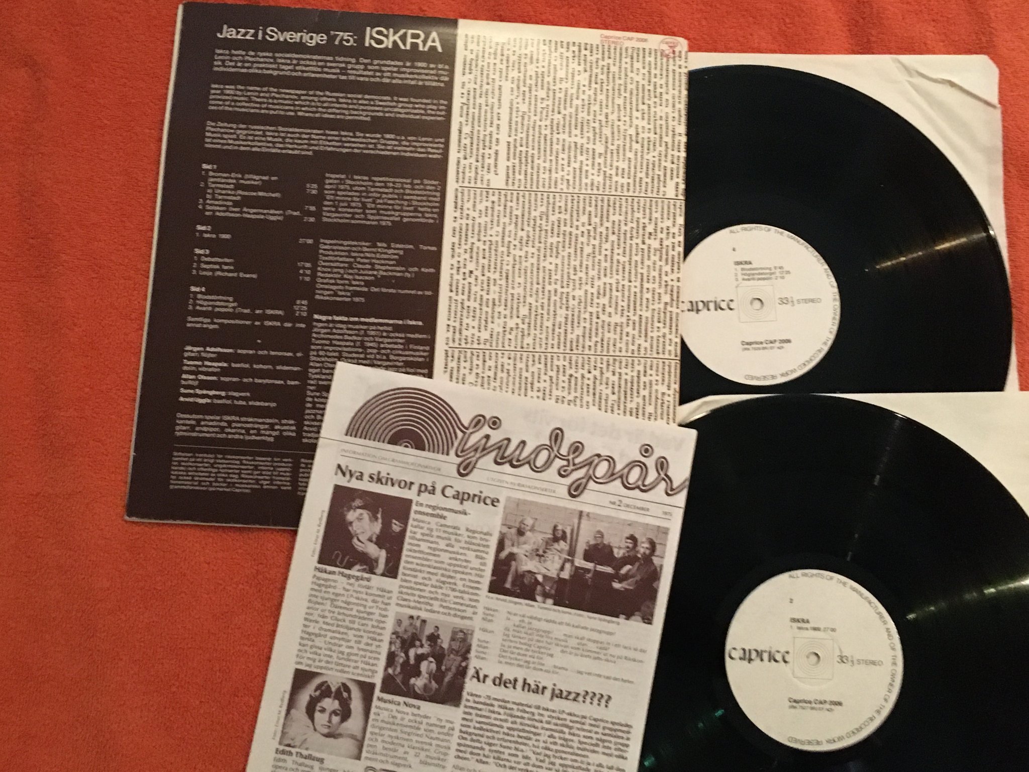 Omslagsbild för skivan ISKRA sjazz i Sverige 2xLP -75 Swe CAPRICE CAP 2006