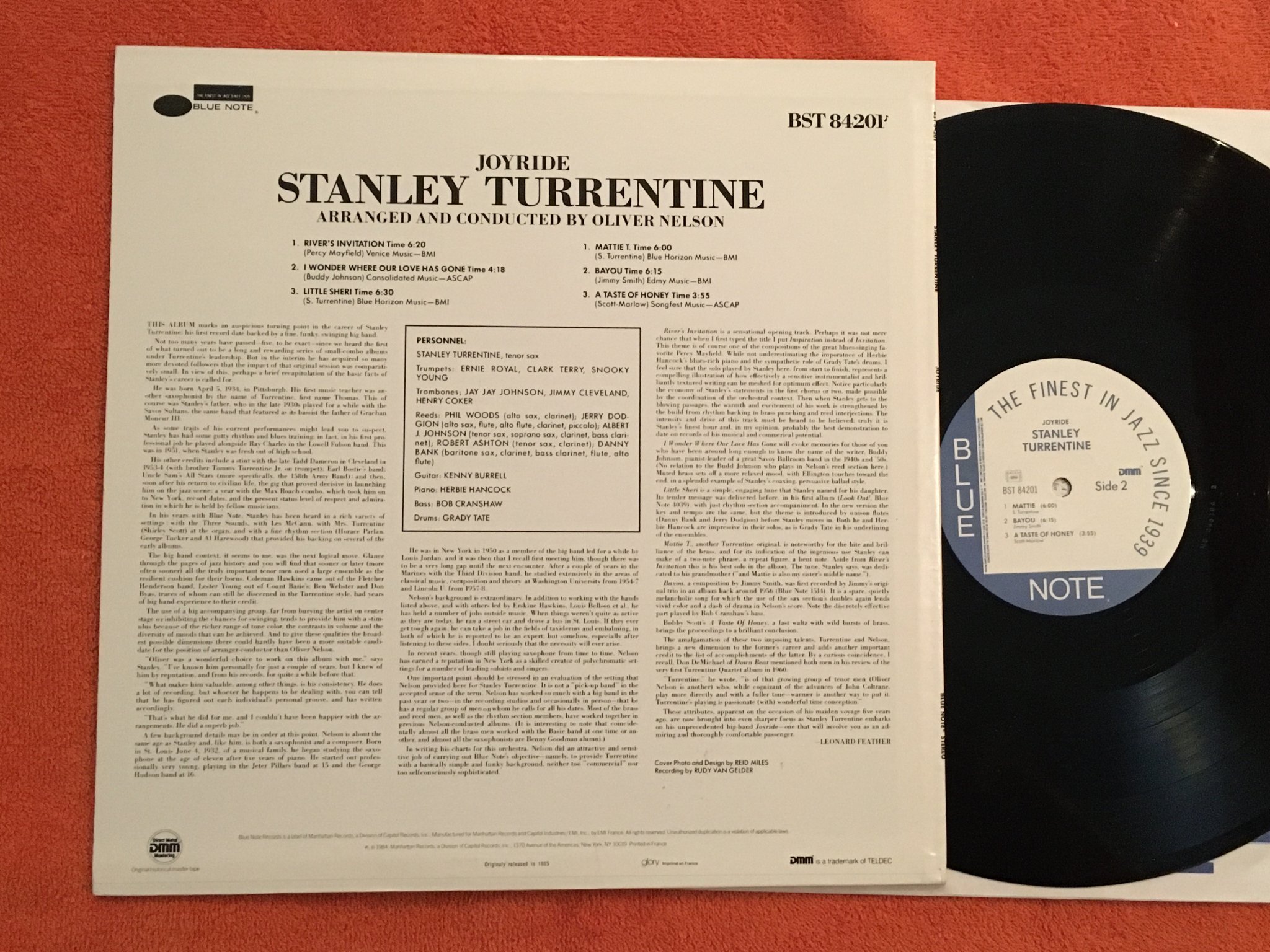 Omslagsbild för skivan STNLEY TURRENTINE joyride LP re FRA BLUE NOTE BST 84201