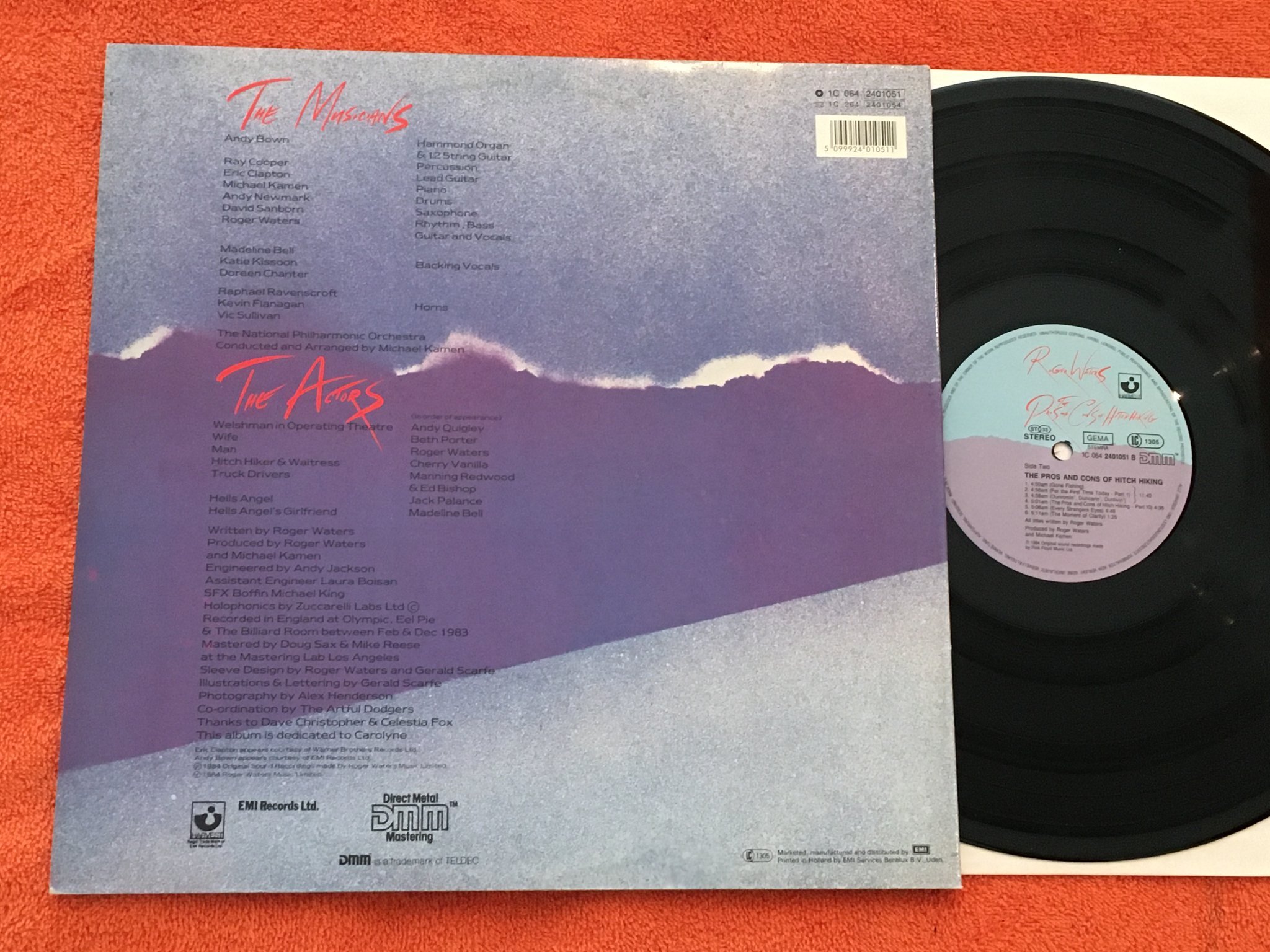 Omslagsbild för skivan ROGER WATERS the pros and cons of hitch hiking LP -84 HARVEST 1C 064-2401051