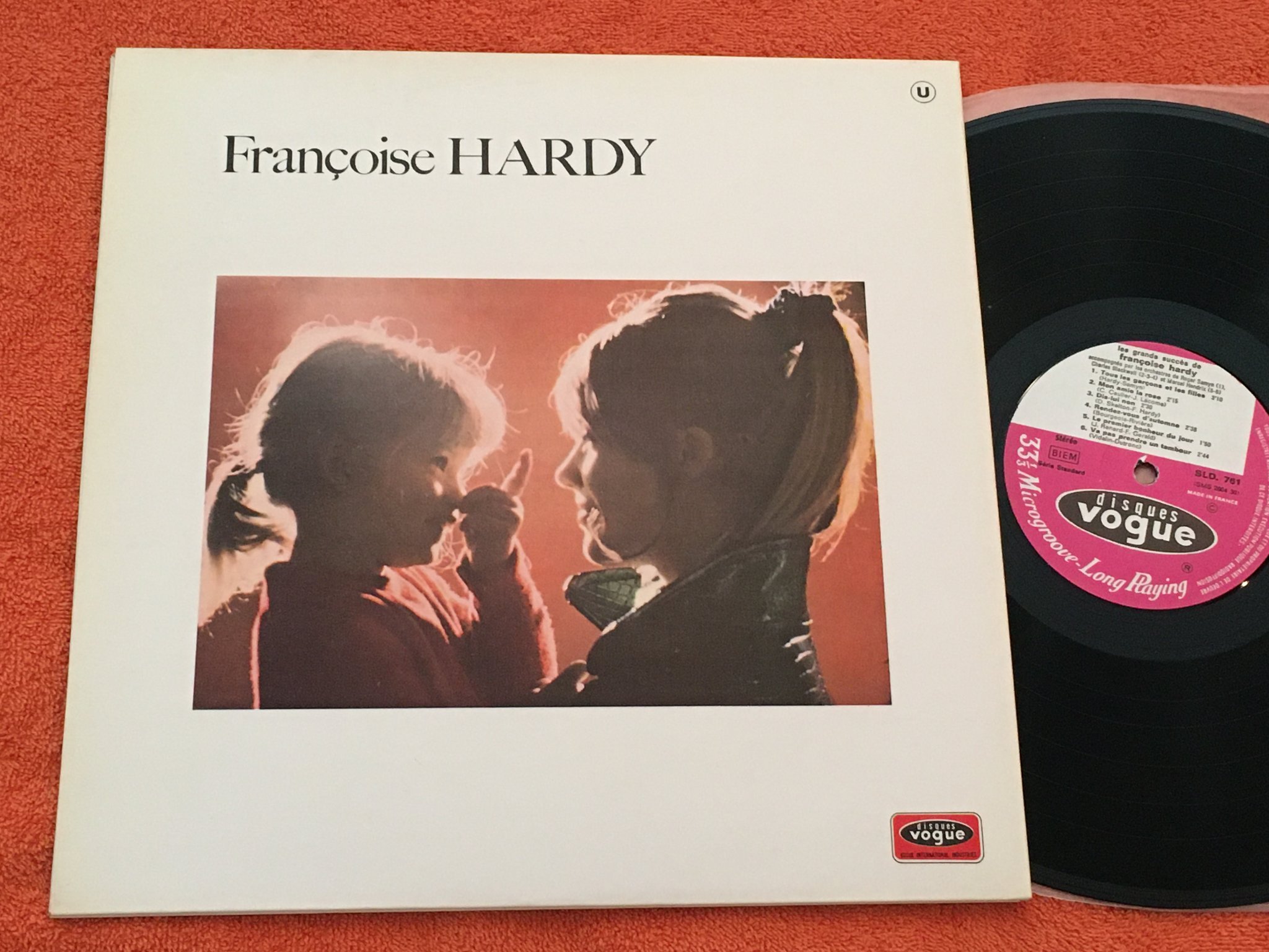 Omslagsbild för skivan FRANCOISE HARDY greatest hits LP -70 Fra VOGUE SLD. 761