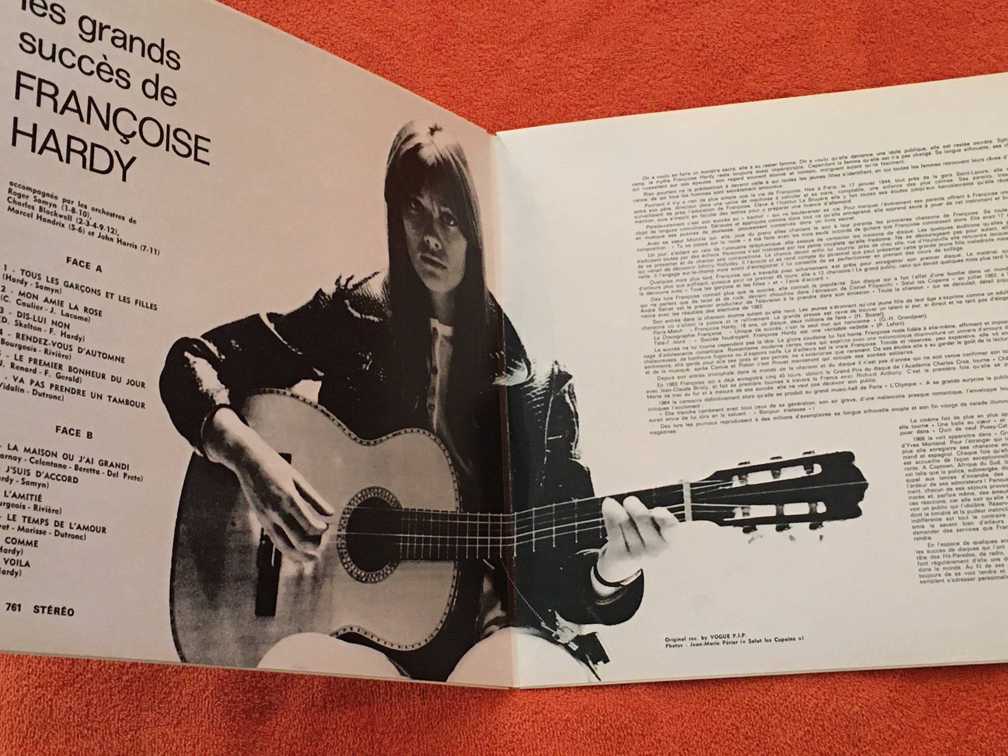 Omslagsbild för skivan FRANCOISE HARDY greatest hits LP -70 Fra VOGUE SLD. 761