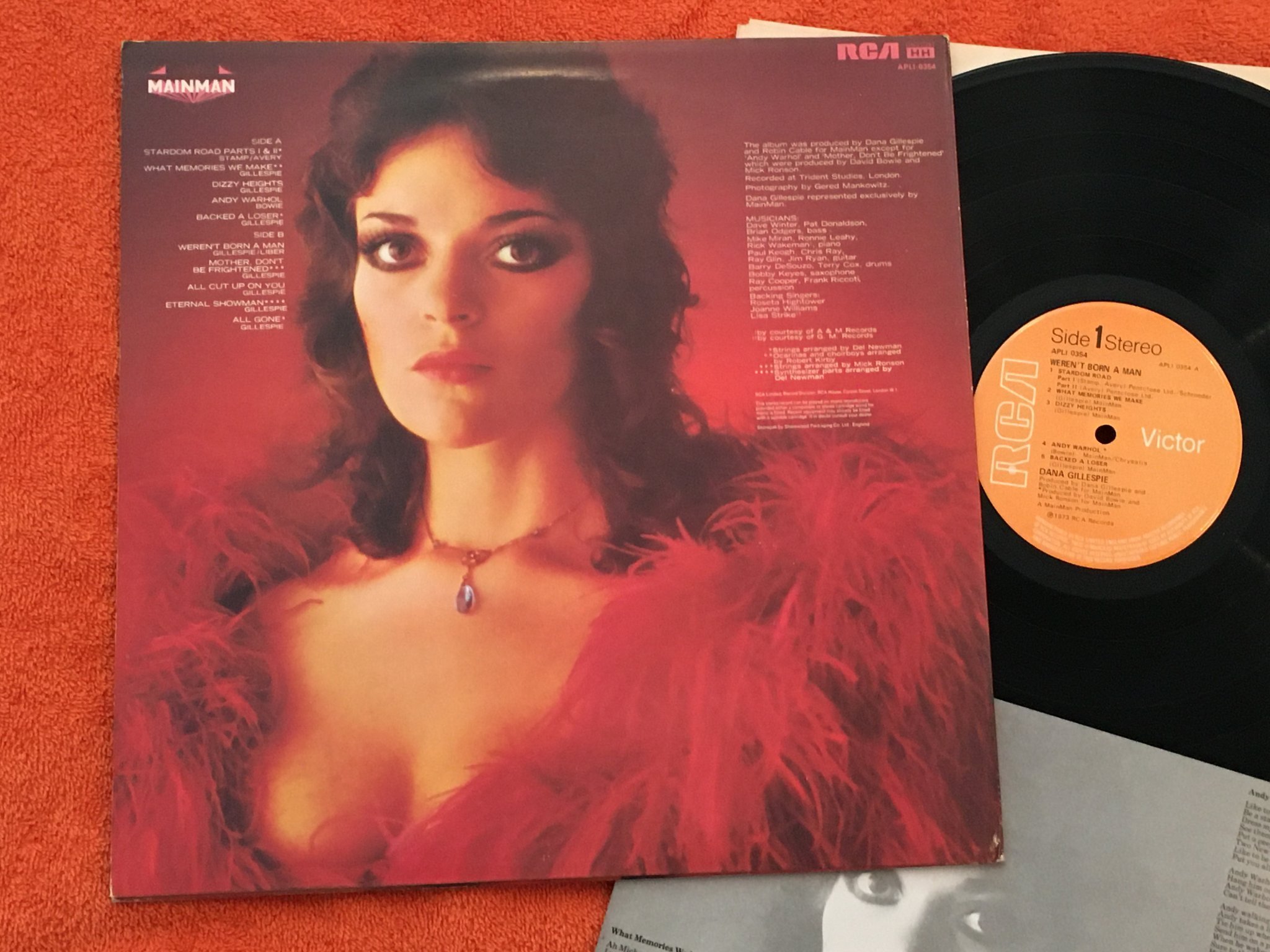 Omslagsbild för skivan DANA GILLESPIE weren't born a man LP -73 UK RCA  APLI 0354