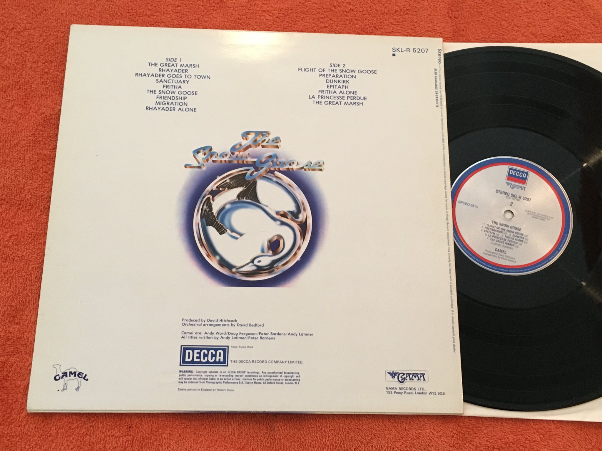 Omslagsbild för skivan Camel  The Snow Goose LP re UK DECCA SKL-R 5207