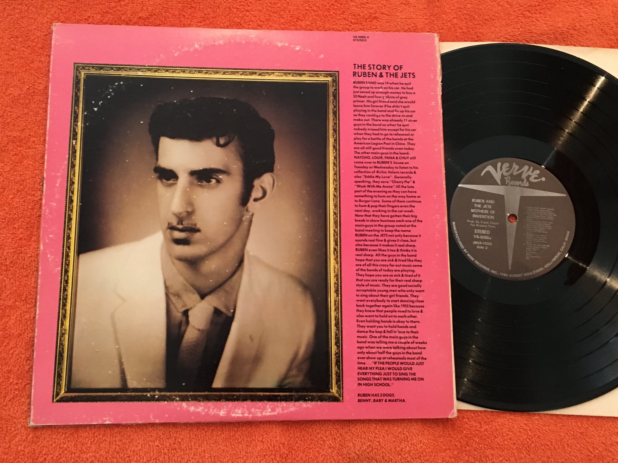 Omslagsbild för skivan The Mothers Of Invention - Cruising With Ruben & The Jets LP verve V6-5055X