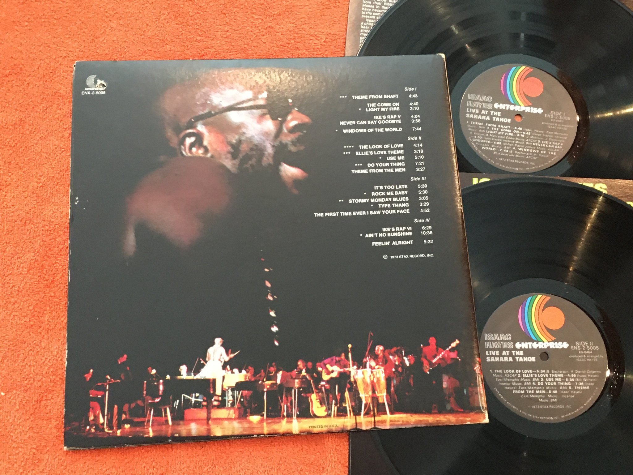 Omslagsbild för skivan ISAAC HAYES live at the Sahara Tahoe 2xLP -73 US ENTERPRISE ENS-2-5005